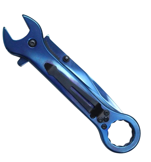 7.5" Multi-Tool Wrench Tactical Spring Assisted Folding Pocket Knife – Blue
