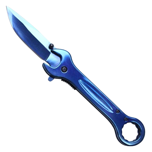 7.5" Multi-Tool Wrench Tactical Spring Assisted Folding Pocket Knife – Blue