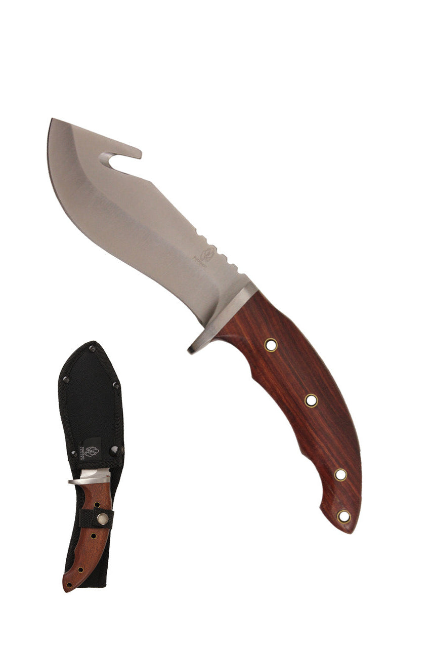 10" Wooden Handle Hunting Knife