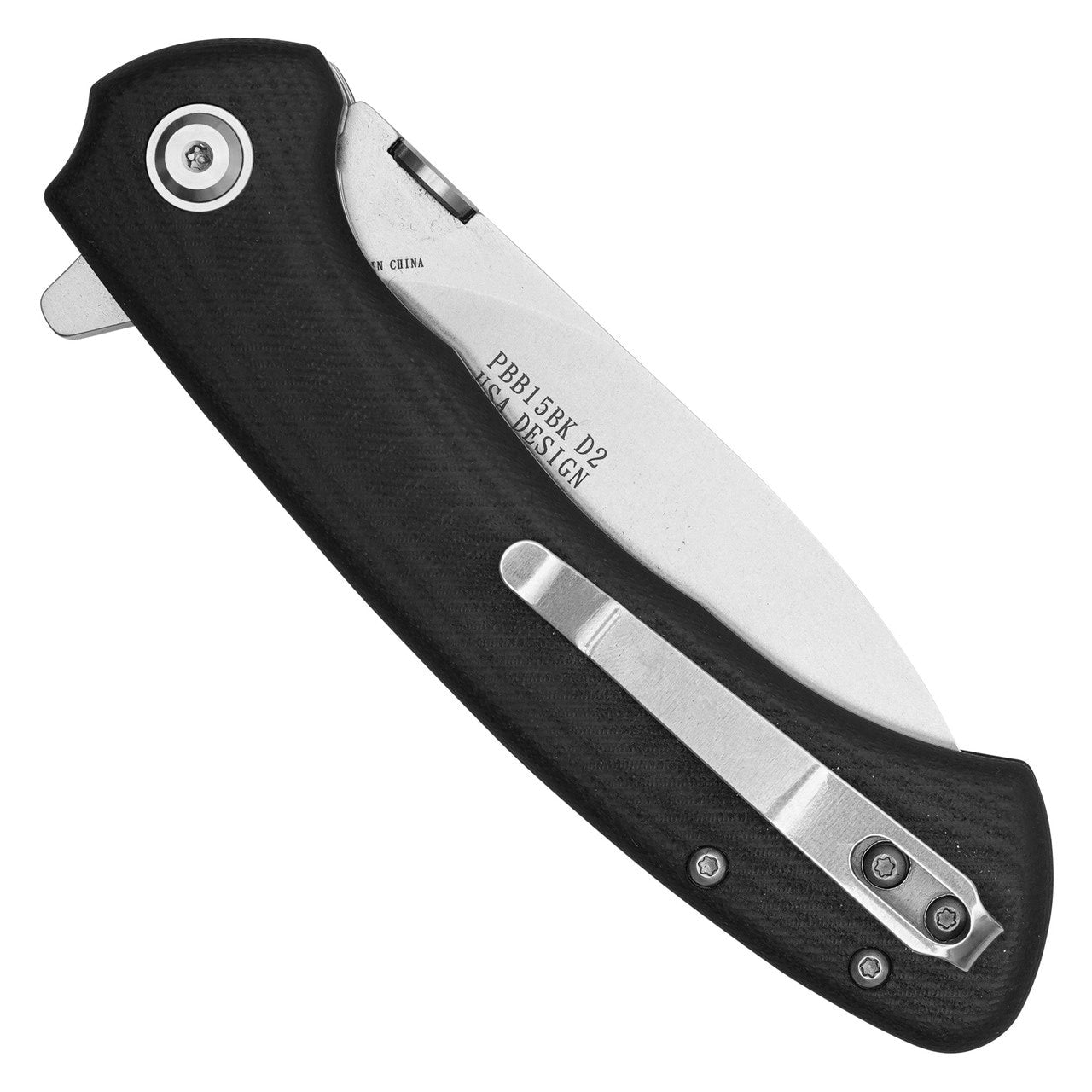 8.75" Black Textured D2 Pocket Knife – Rugged & Precision-Crafted