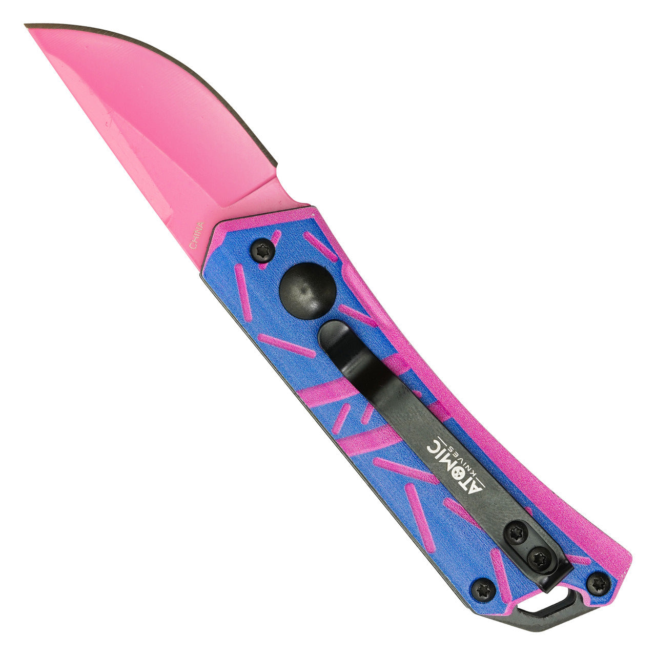 5" Blue Sprinkles Push Button Knife – Fun, Compact & Functional
