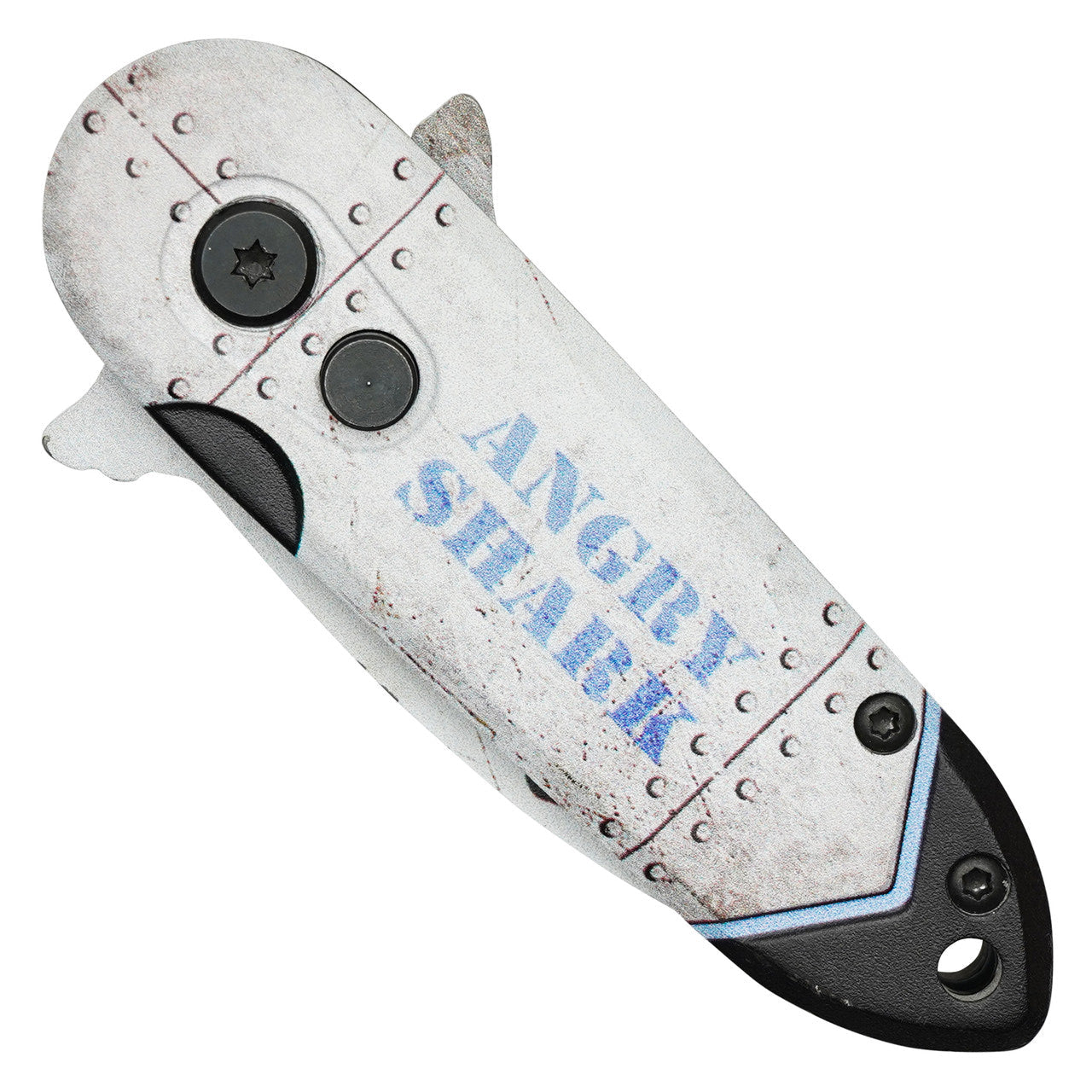 5" White Bomb Push Button Knife – Sleek, Compact & Tactical