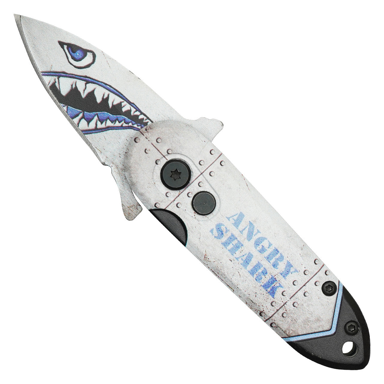 5" White Bomb Push Button Knife – Sleek, Compact & Tactical