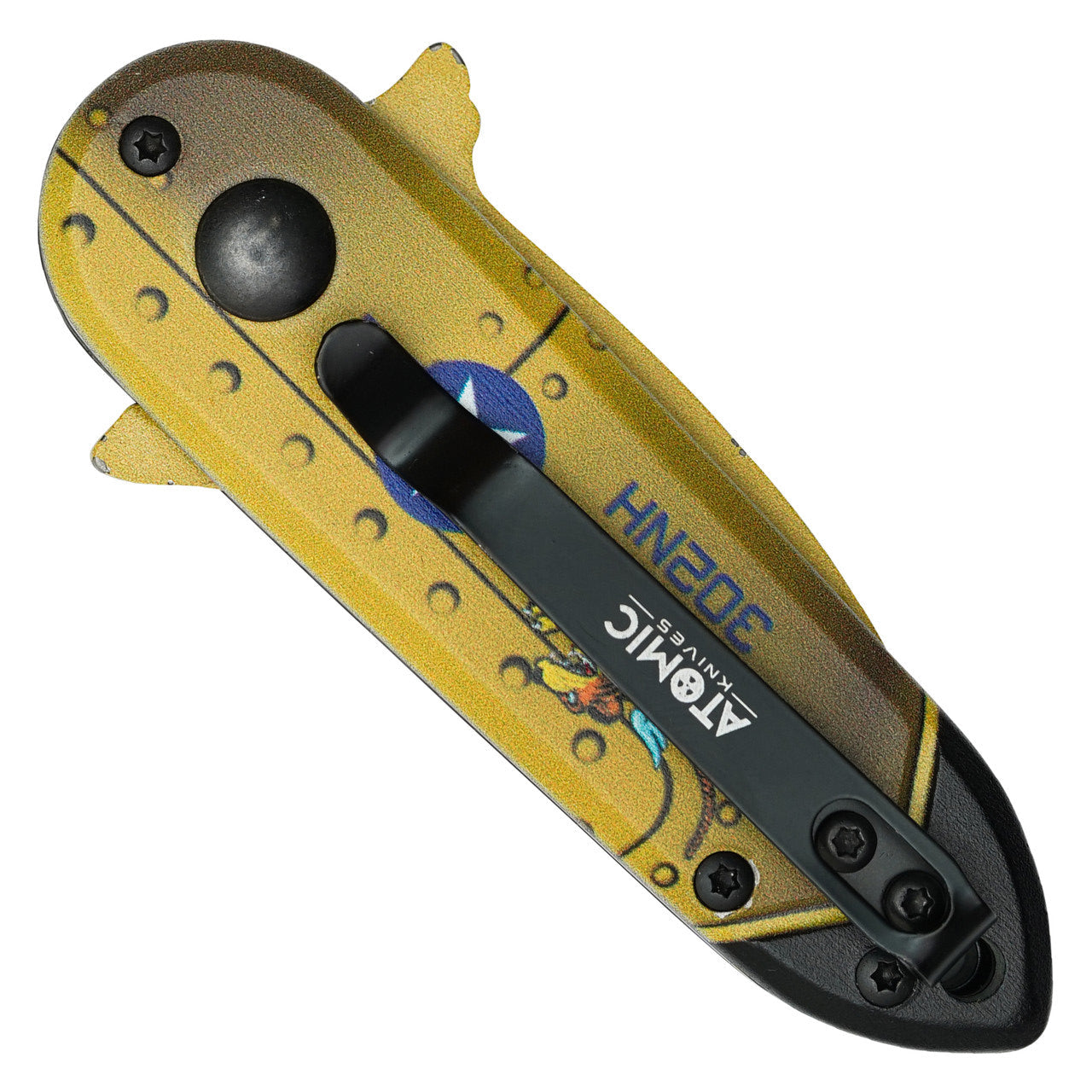 5" Gold Bomb Push Button Knife – Compact, Bold & Tactical