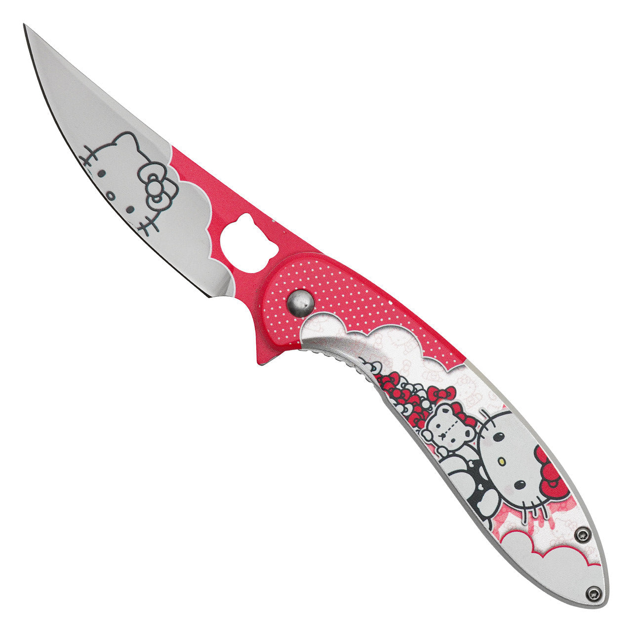 8" Red Hello Kitty Pocket Knife – Stylish & Practical Folding Knife