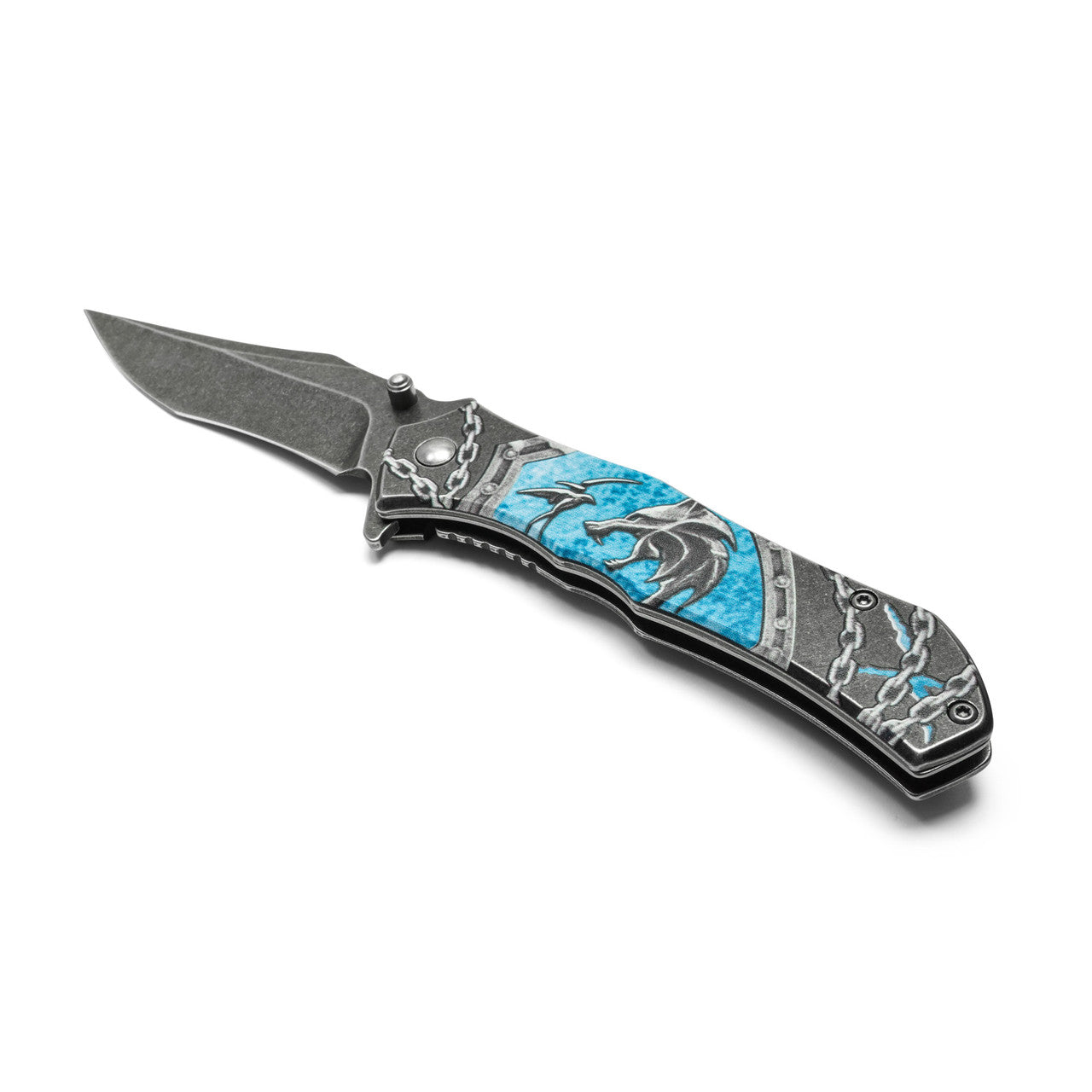 8" Witcher Wolf Emblem Pocket Knife