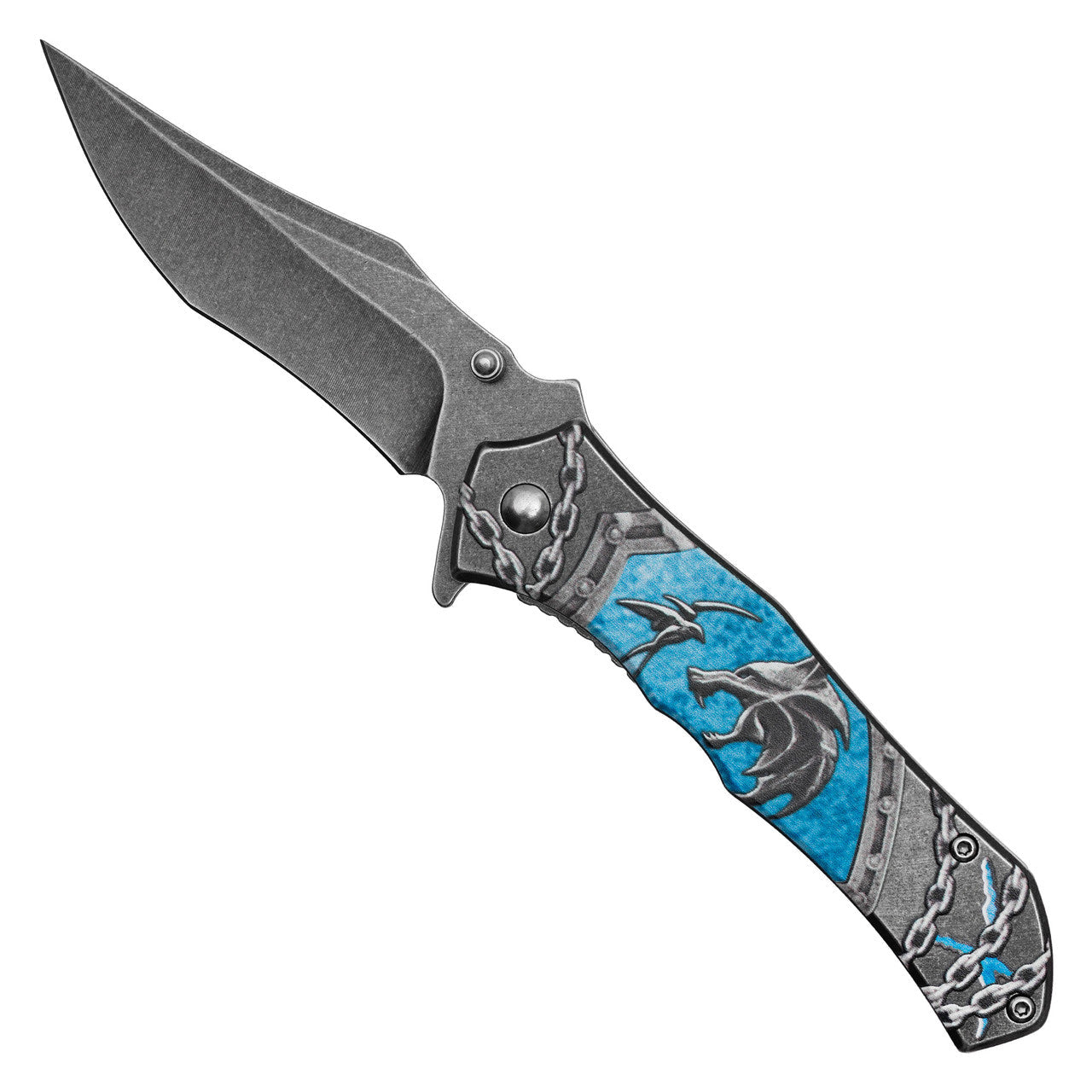 8" Witcher Wolf Emblem Pocket Knife