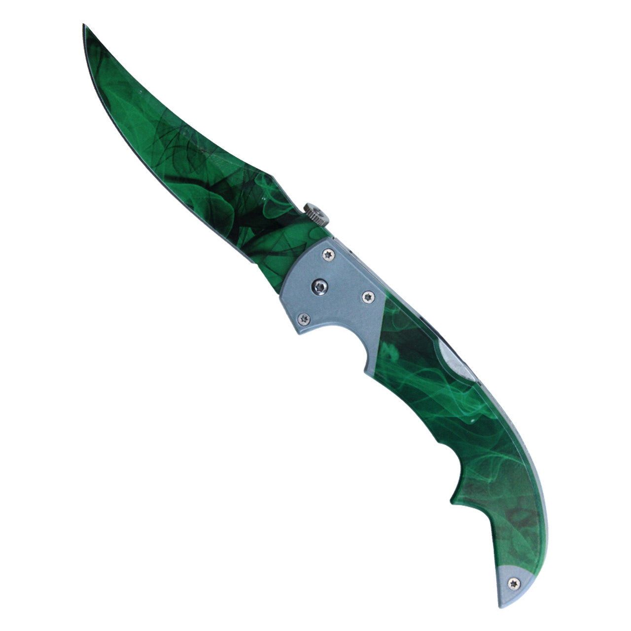 9" Folding Pocket Knife – Green Tiger Stripe