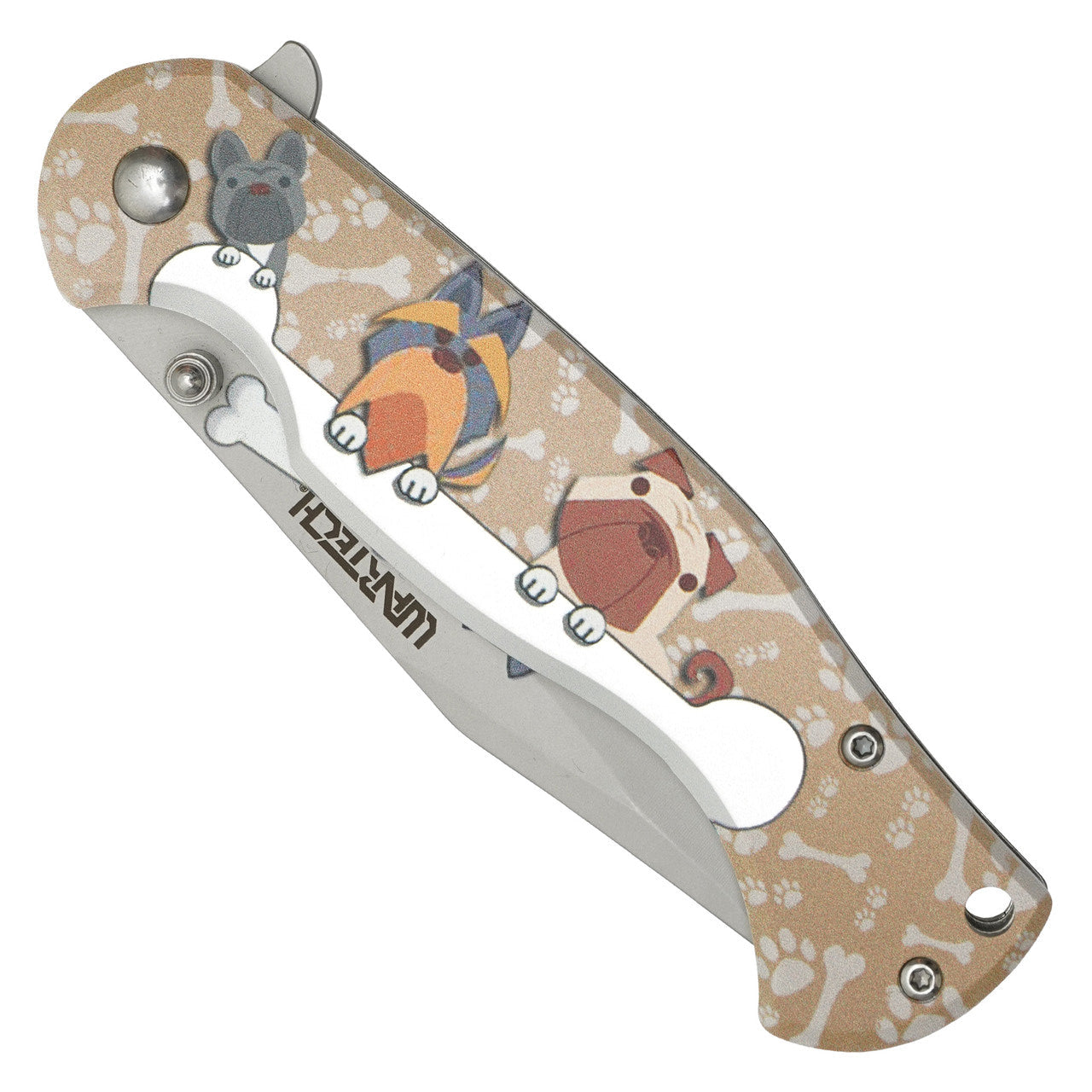 8" Doggie Pocket Knife – Silver Pet Print EDC Knife