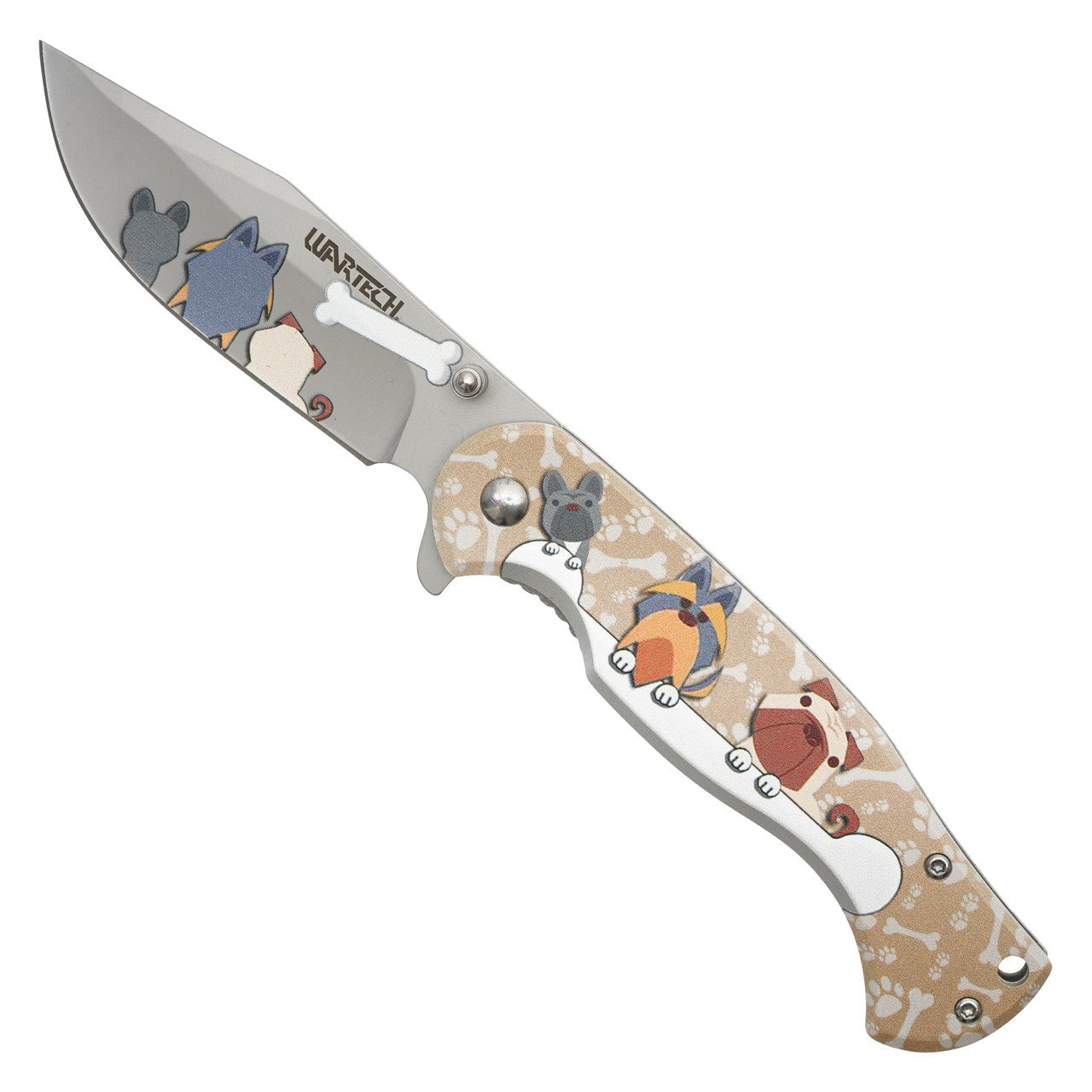 8" Doggie Pocket Knife – Silver Pet Print EDC Knife