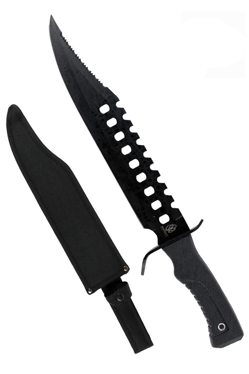 Buckshot 17" Stainless Steel Blade Survival Tactical Knife with Sheath