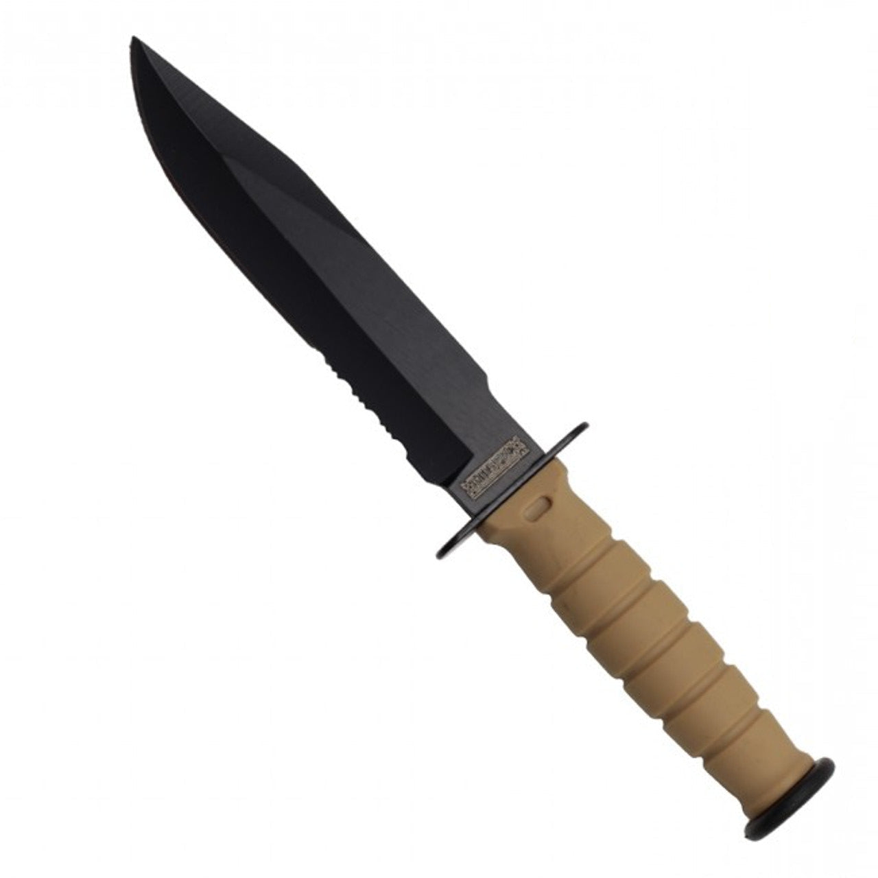 6" Serrated Neck Knife with Sheath - Yellow