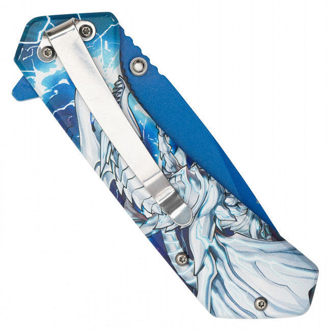 Blue-Eyes White Dragon Assisted Opening Pocket Knife – Yu-Gi-Oh Inspired