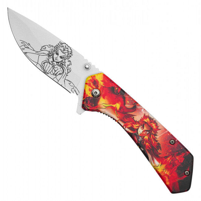Kyojuro Rengoku Assisted Opening Pocket Knife – Demon Slayer Inspired