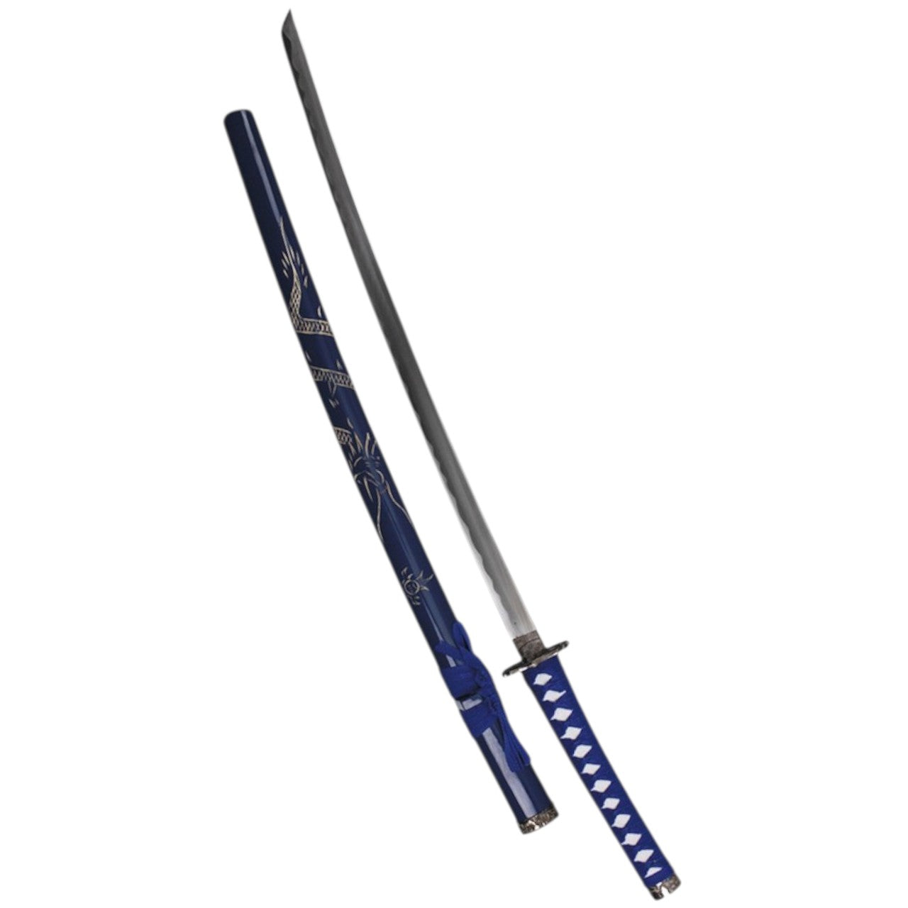 Blue Dragon Katana with Engraved Scabbard