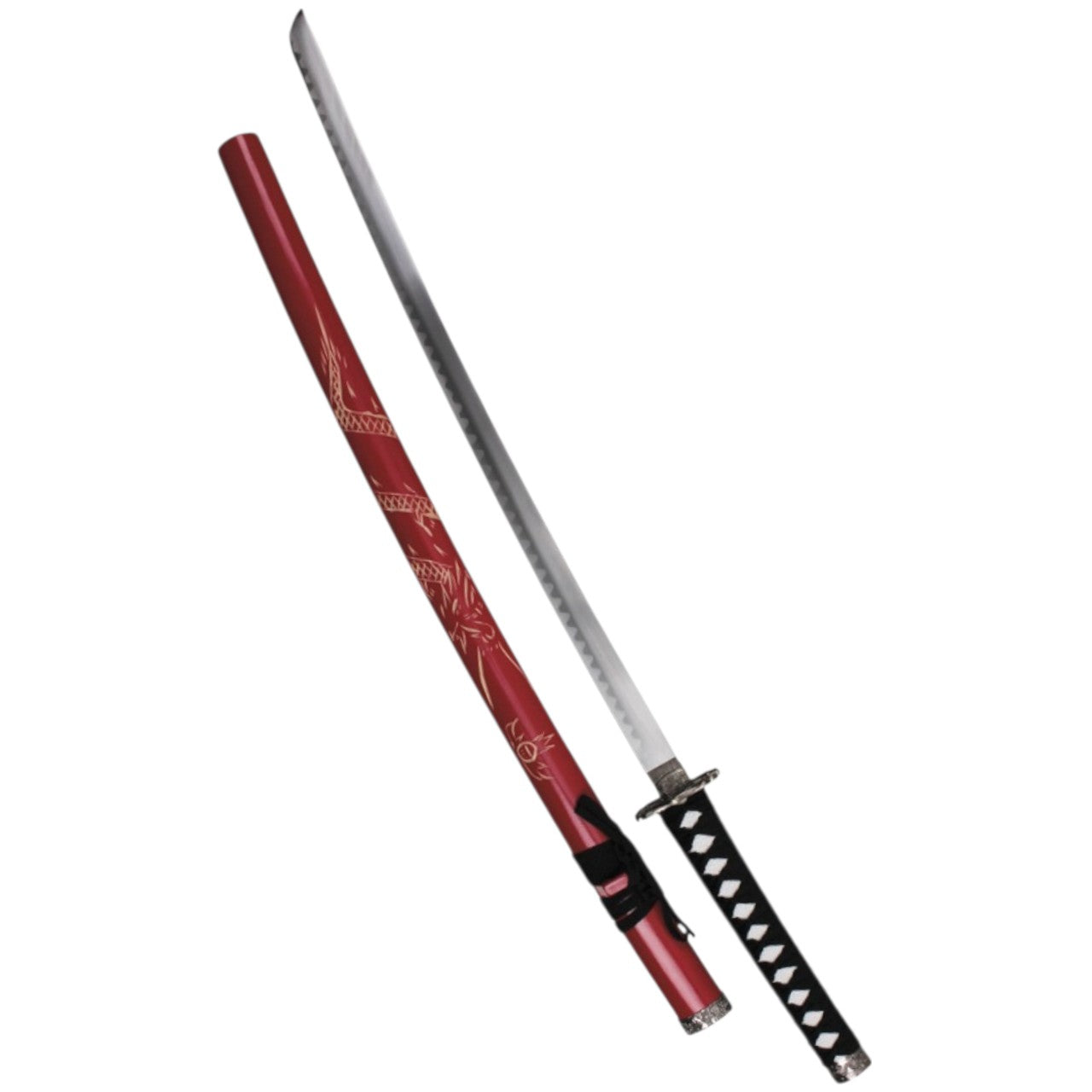 Crimson Dragon Katana with Engraved Scabbard