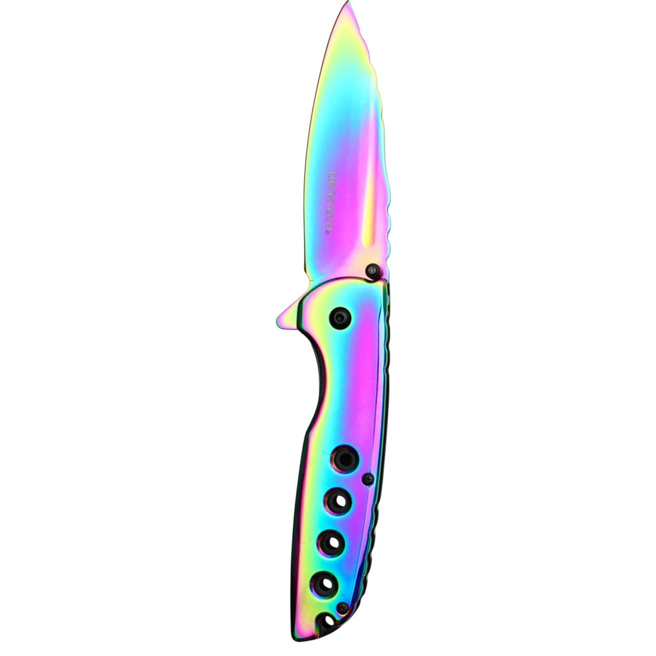 8.5" Perforated Pocket Knife - Rainbow