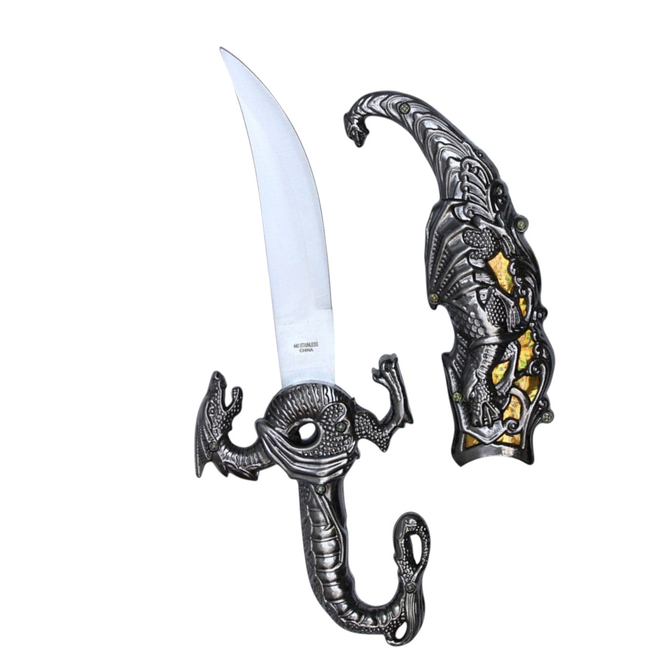 Fighting Dragon Fantasy Dagger – Small Edition (Gold) | Mythical Elegance & Fierce Design