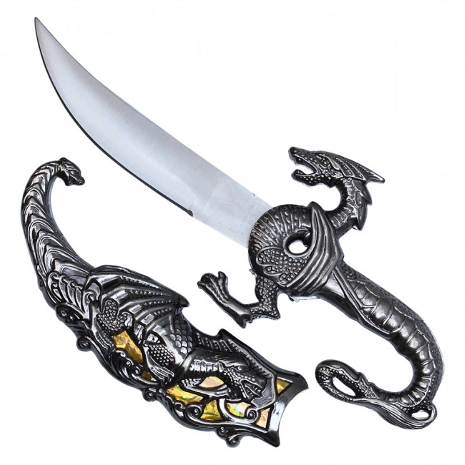 Fighting Dragon Fantasy Dagger – Small Edition (Gold) | Mythical Elegance & Fierce Design