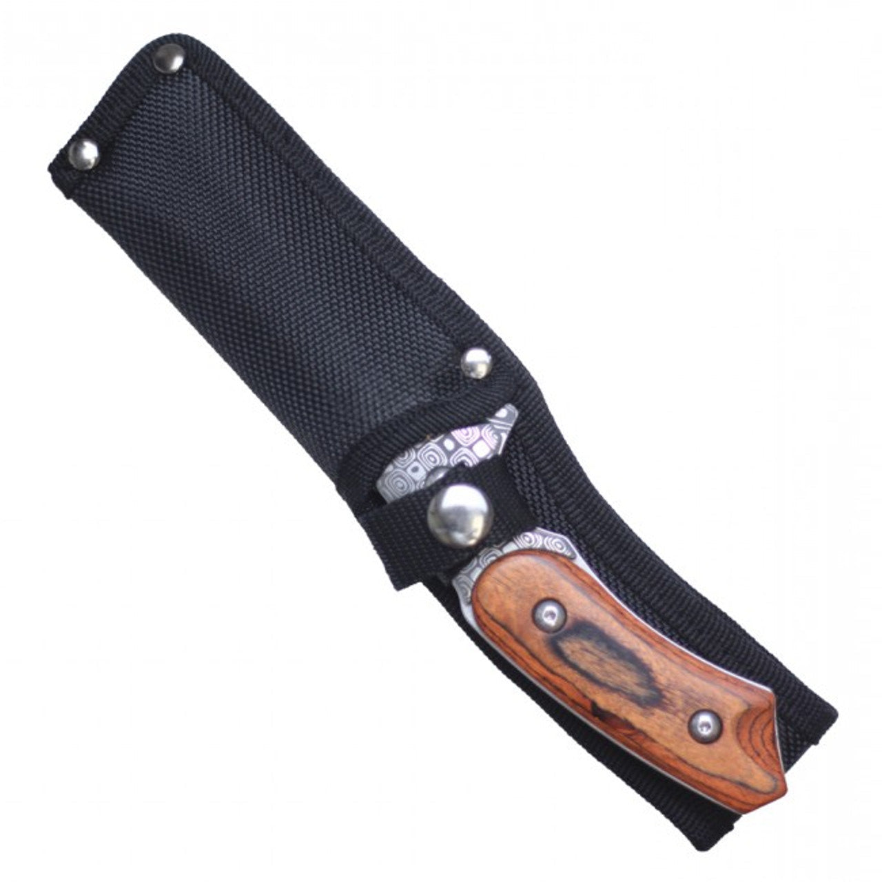 8.75" Fixed Blade Hunting Knife with Sheath – Damascus