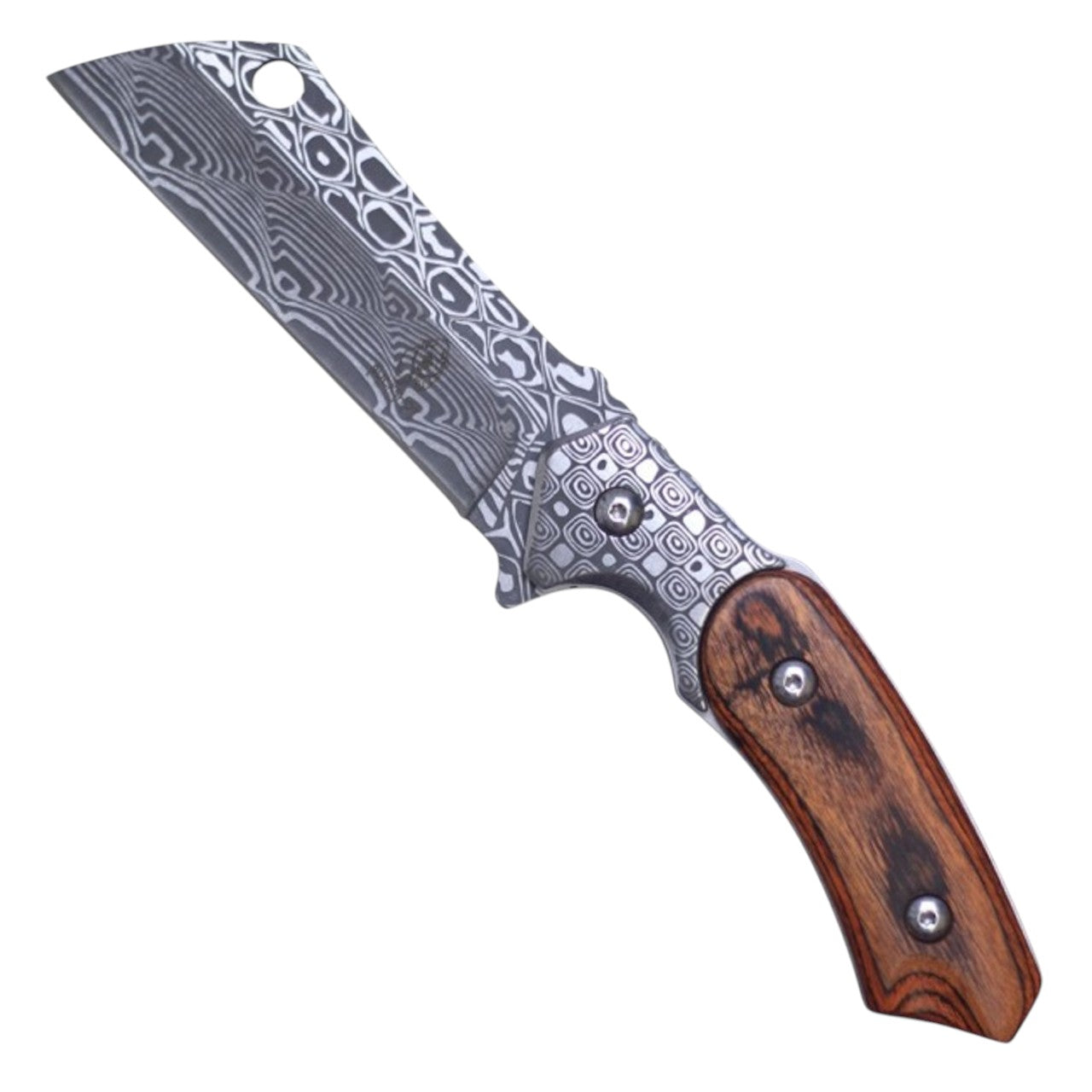 8.75" Fixed Blade Hunting Knife with Sheath – Damascus