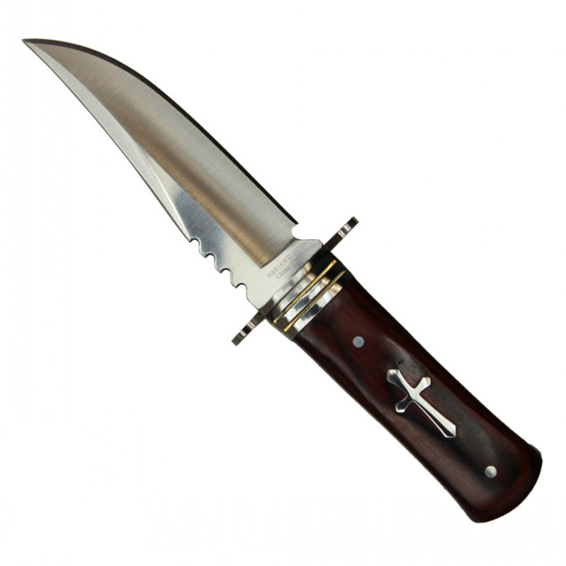 Buckshot Knives HBS16WD Hunting Fixed Blade Knife – Cross Wood Handle