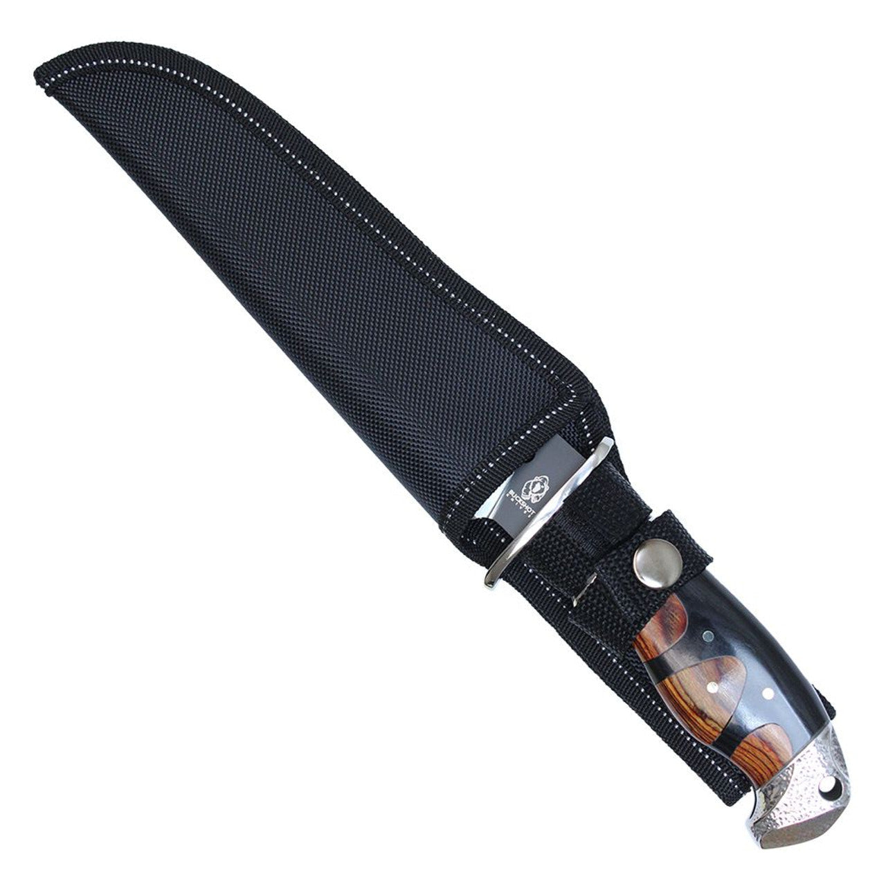 12" Overall Wooden Handle Boyd Fixed Blade Hunting Knife