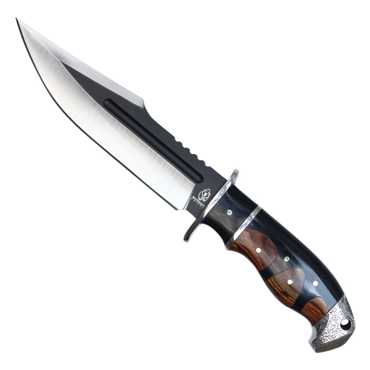 12" Overall Wooden Handle Boyd Fixed Blade Hunting Knife