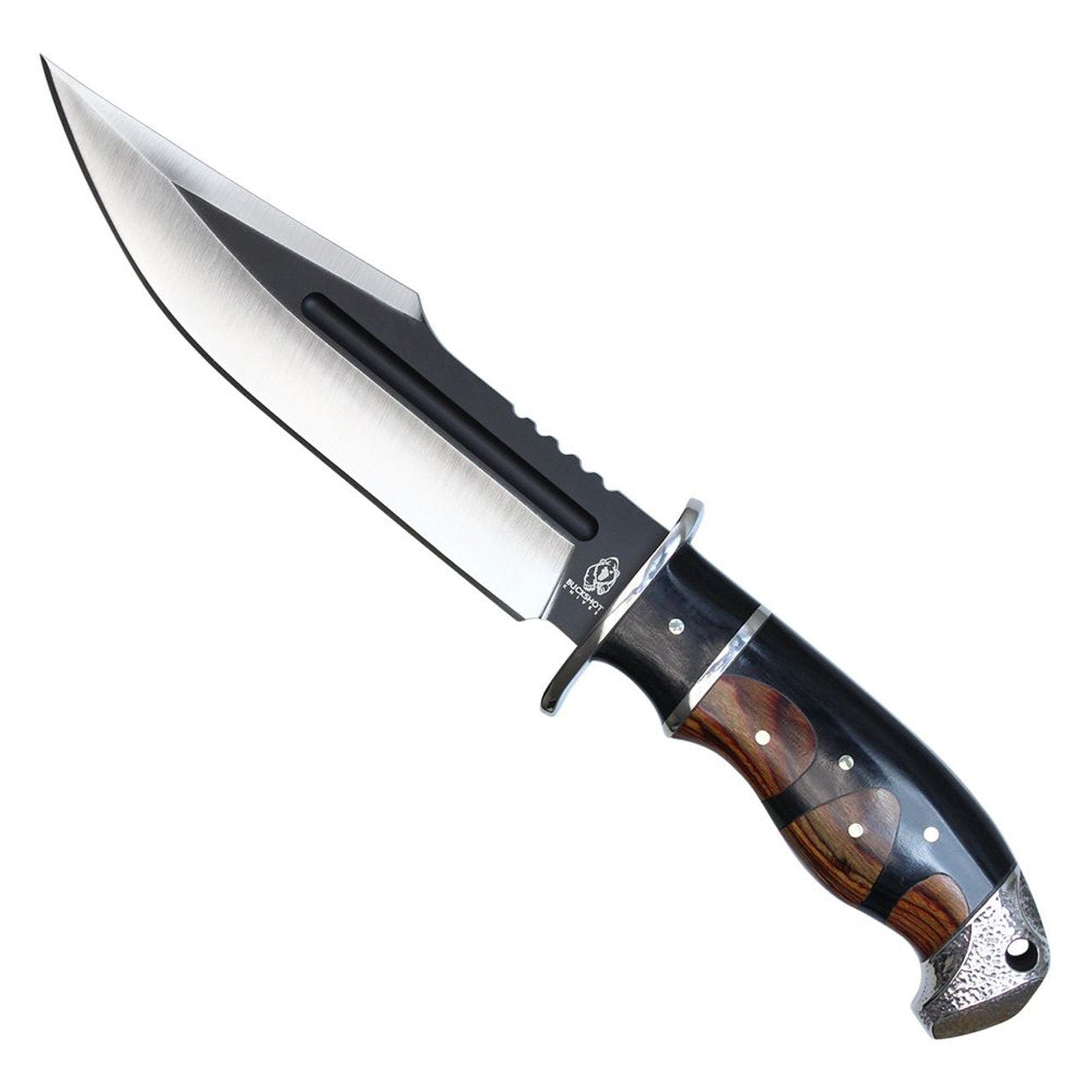 12" Overall Wooden Handle Boyd Fixed Blade Hunting Knife