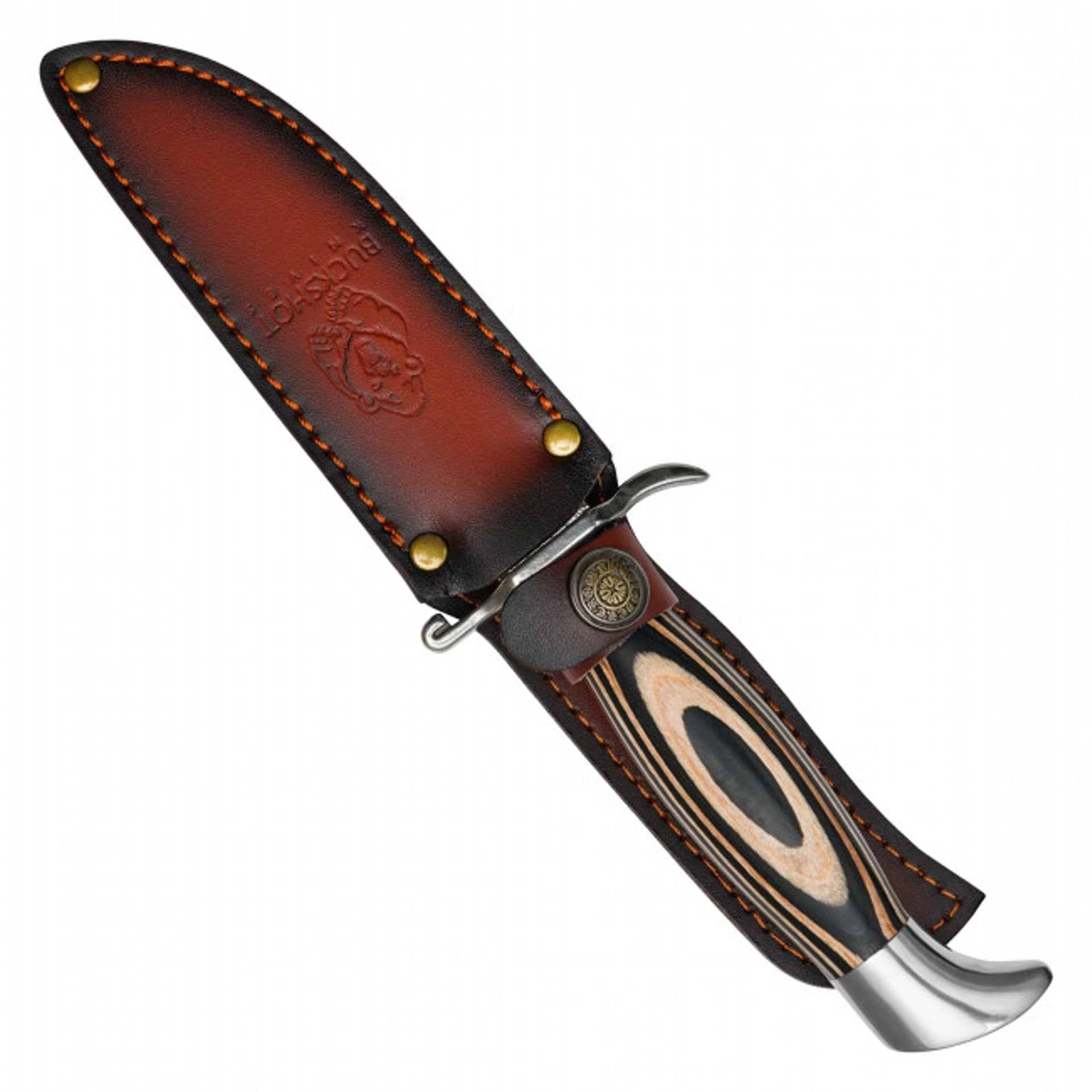 10.5" Buckshot Hunting Knife – Embossed Floral Design & Classic Craftsmanship