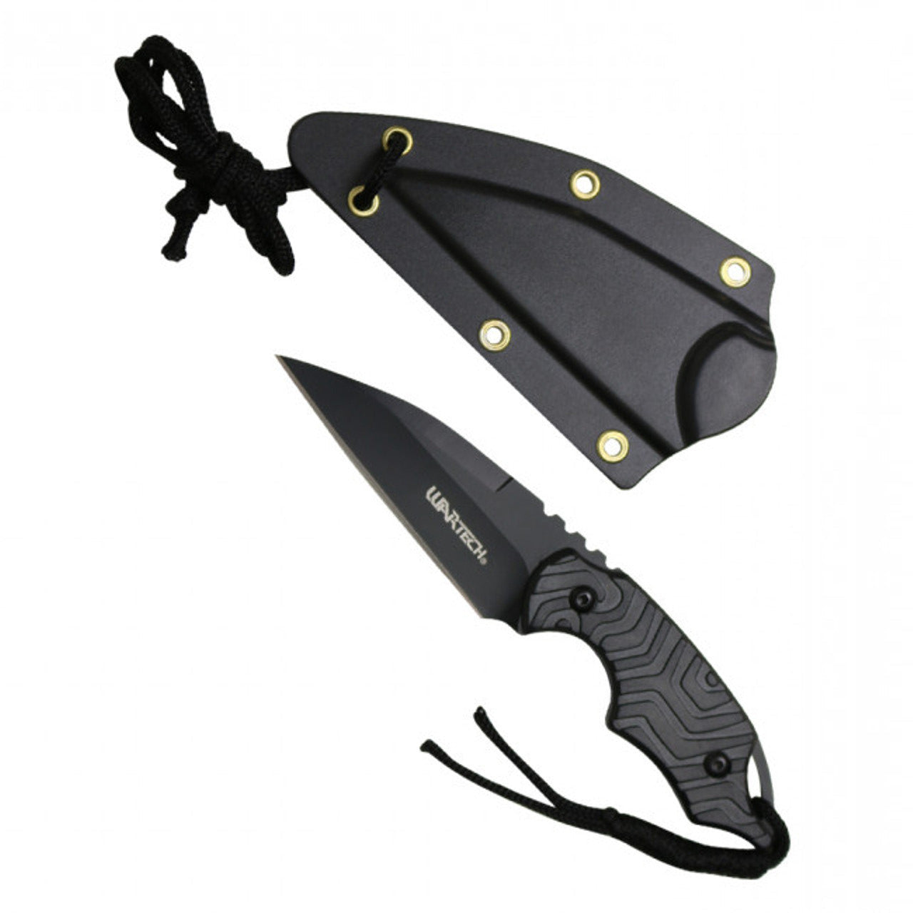 6" Black Neck Knife | Compact EDC Fixed Blade with Kydex Sheath