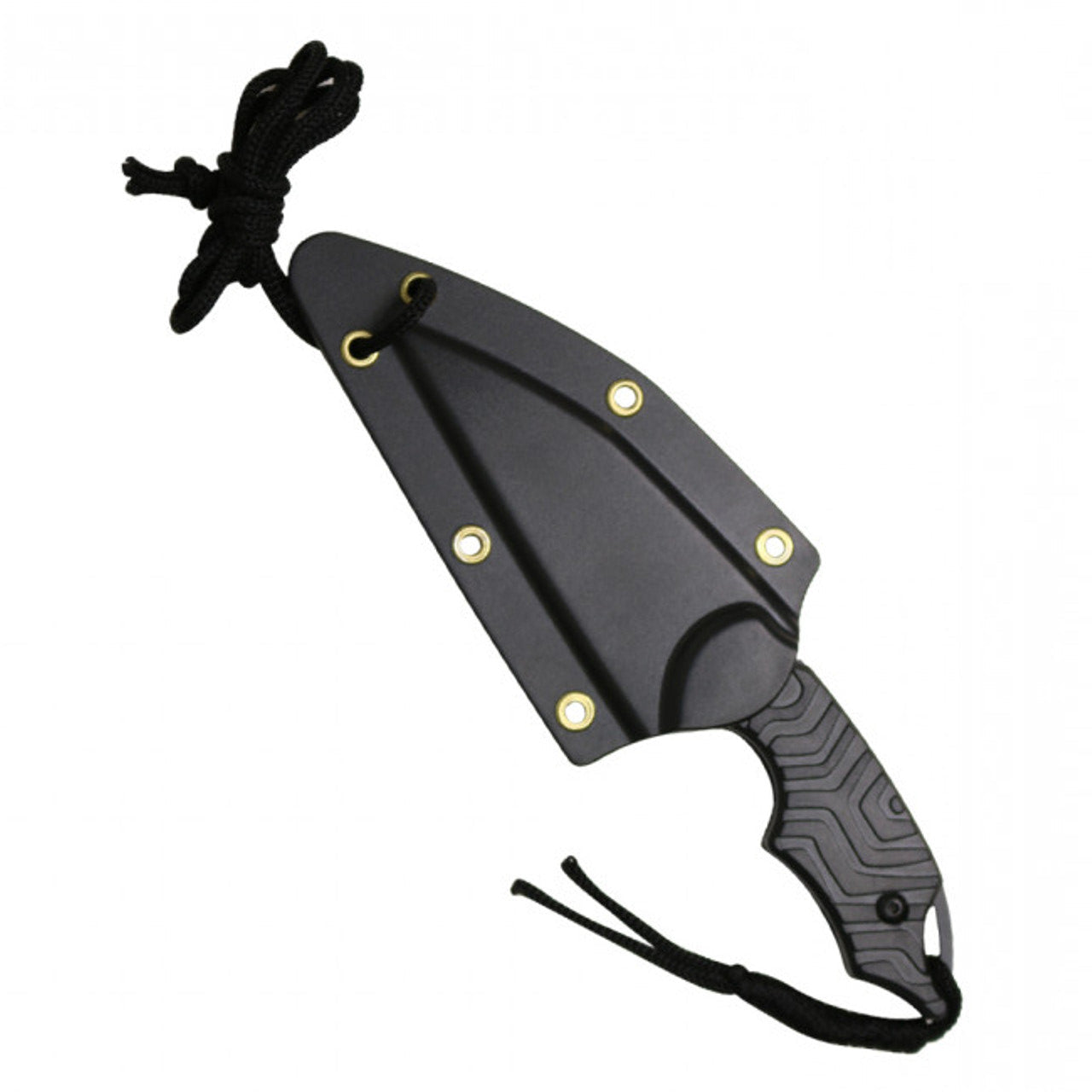 6" Black Neck Knife | Compact EDC Fixed Blade with Kydex Sheath