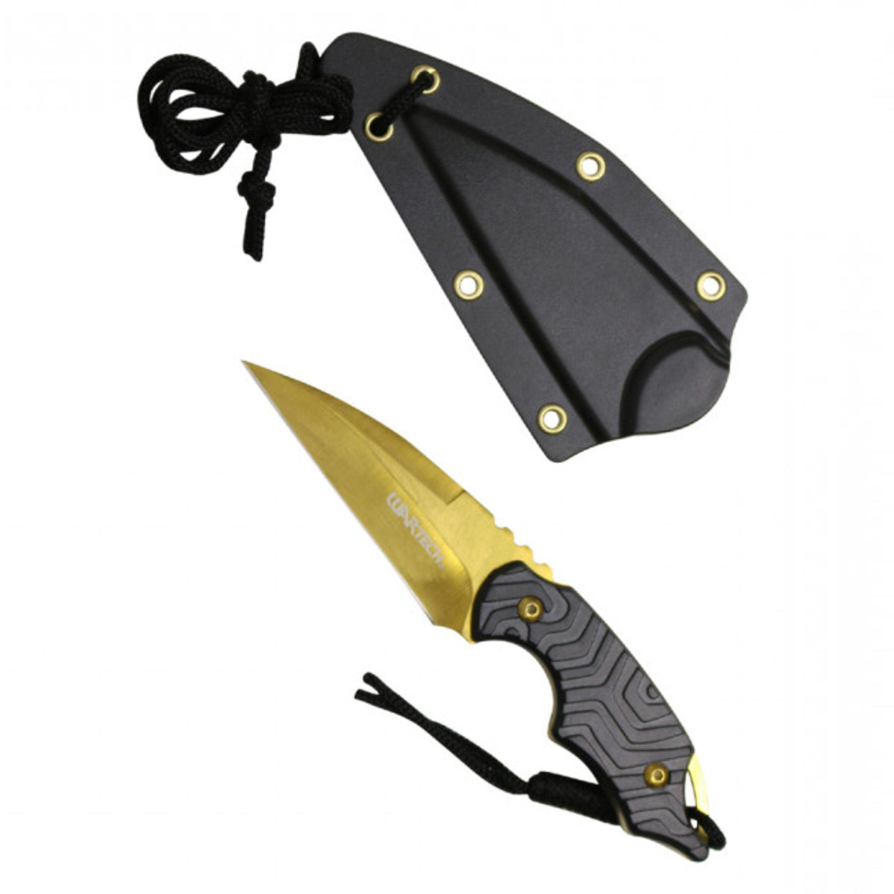 6" Gold Necklace Knife with Kydex Sheath