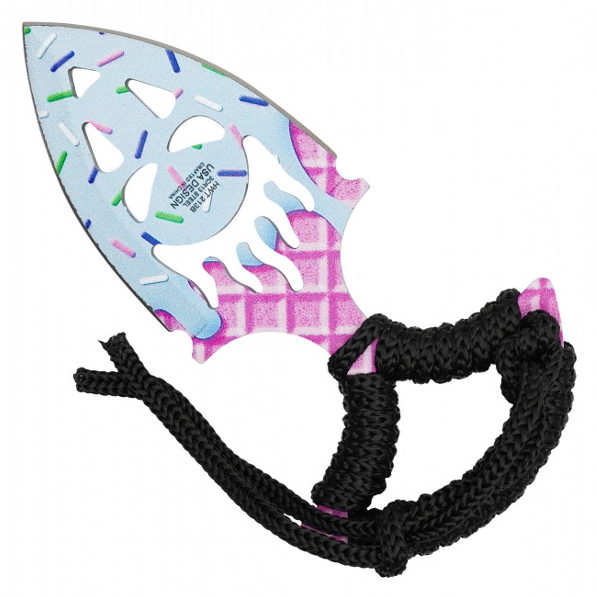 4.75" Ice Cream Graphic Skull Blade Push Dagger w/ Hard Sheath - Sweet Treats