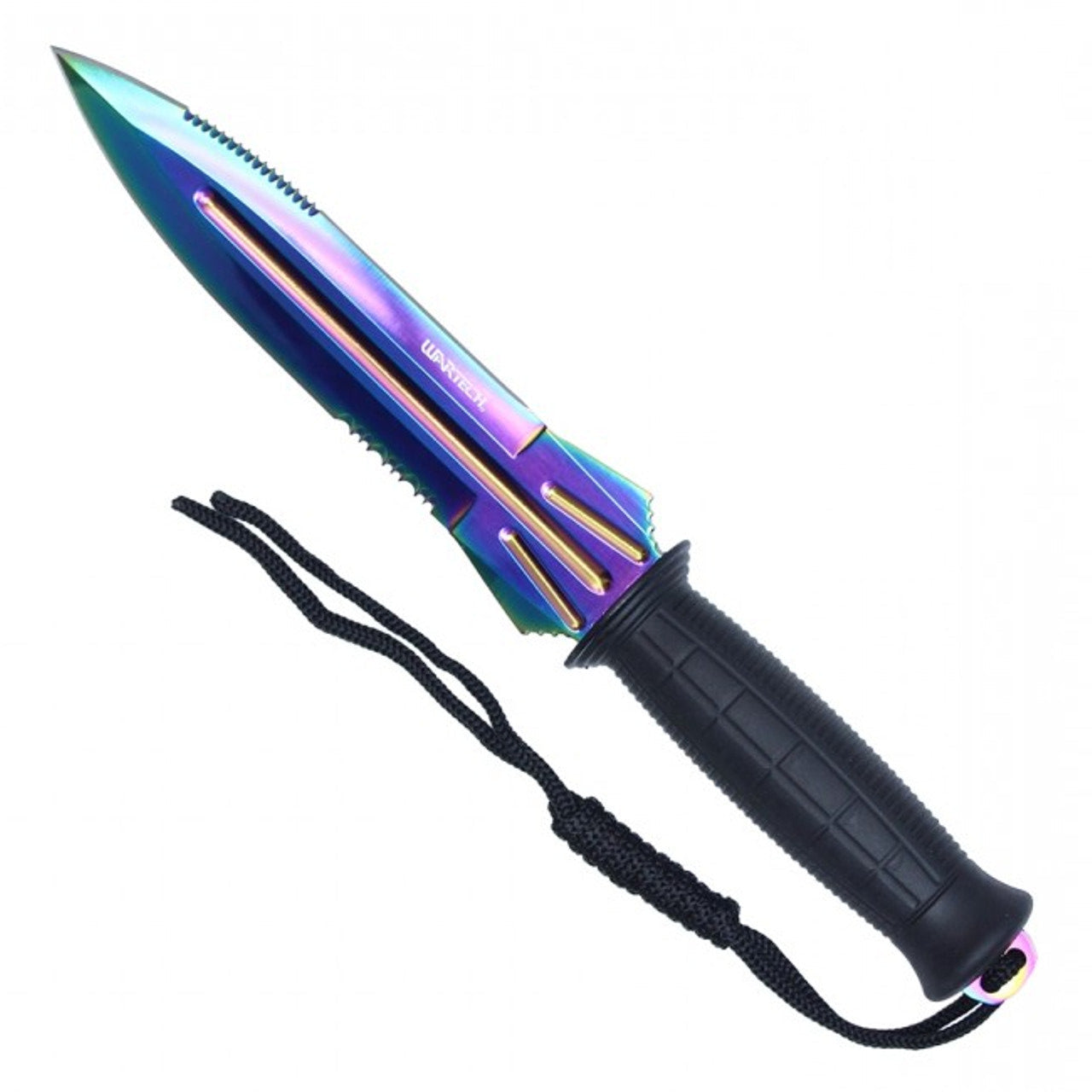11 3/4” Two-Tone Fixed Blade Hunting Knife - Rainbow