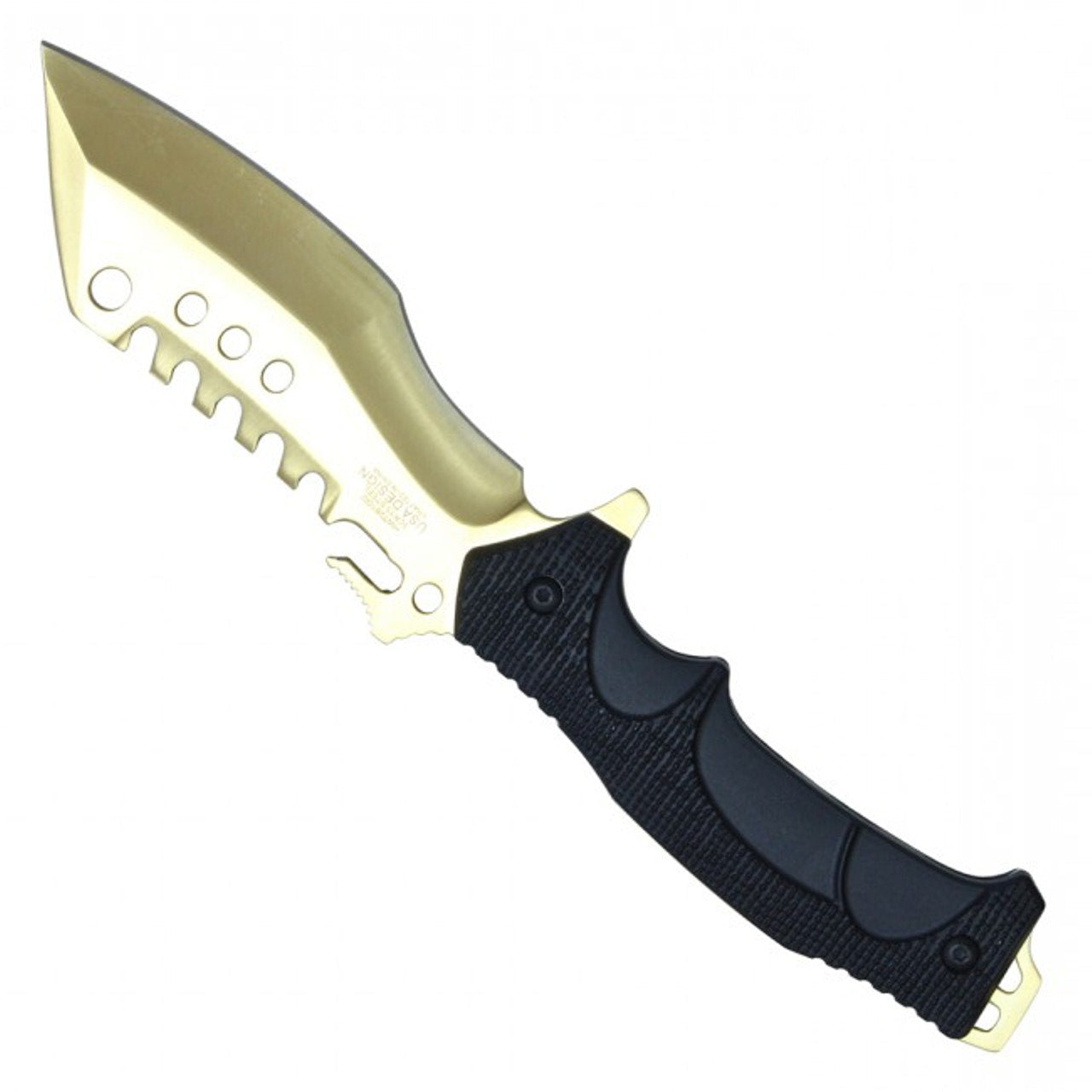 9 1/2” Fixed Blade Hunting Knife - Gold
