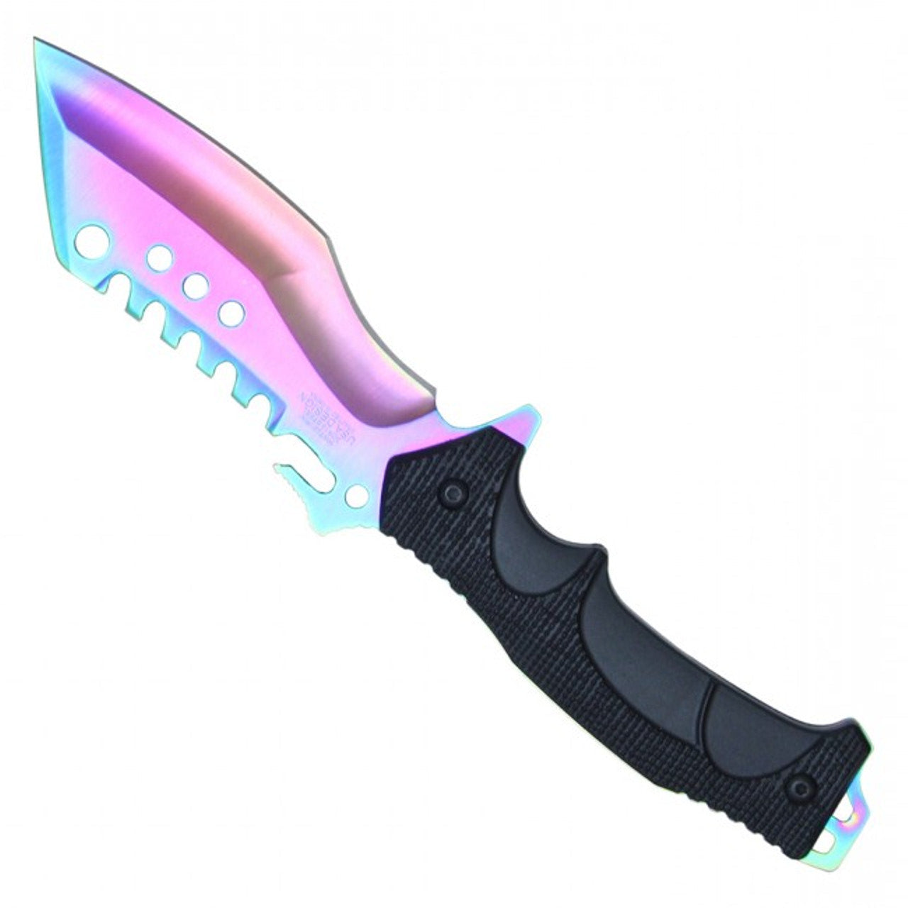 9 1/2” Fixed Blade Hunting Knife - Rainbow