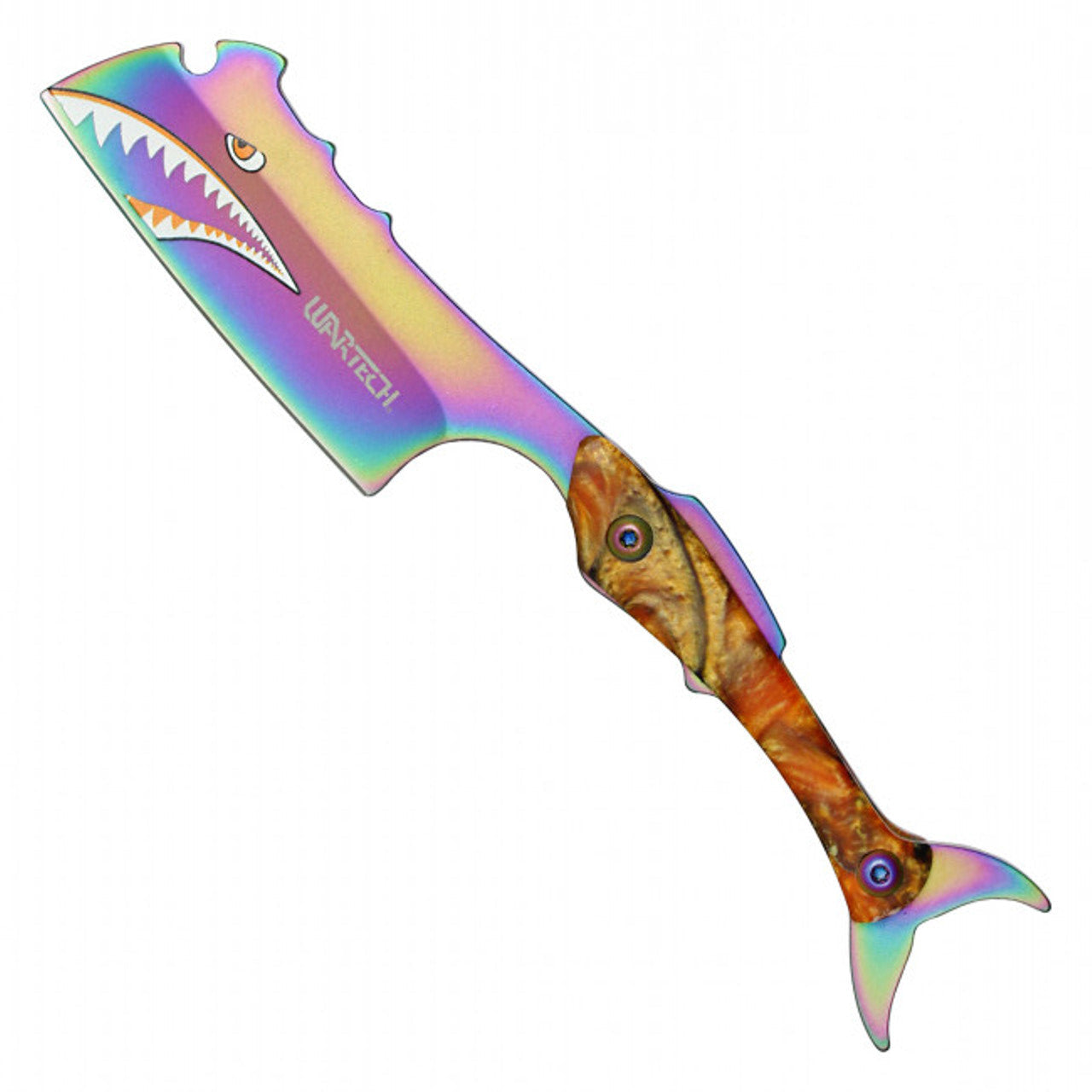 7.5" Rainbow Shark Tactical Pocket Knife