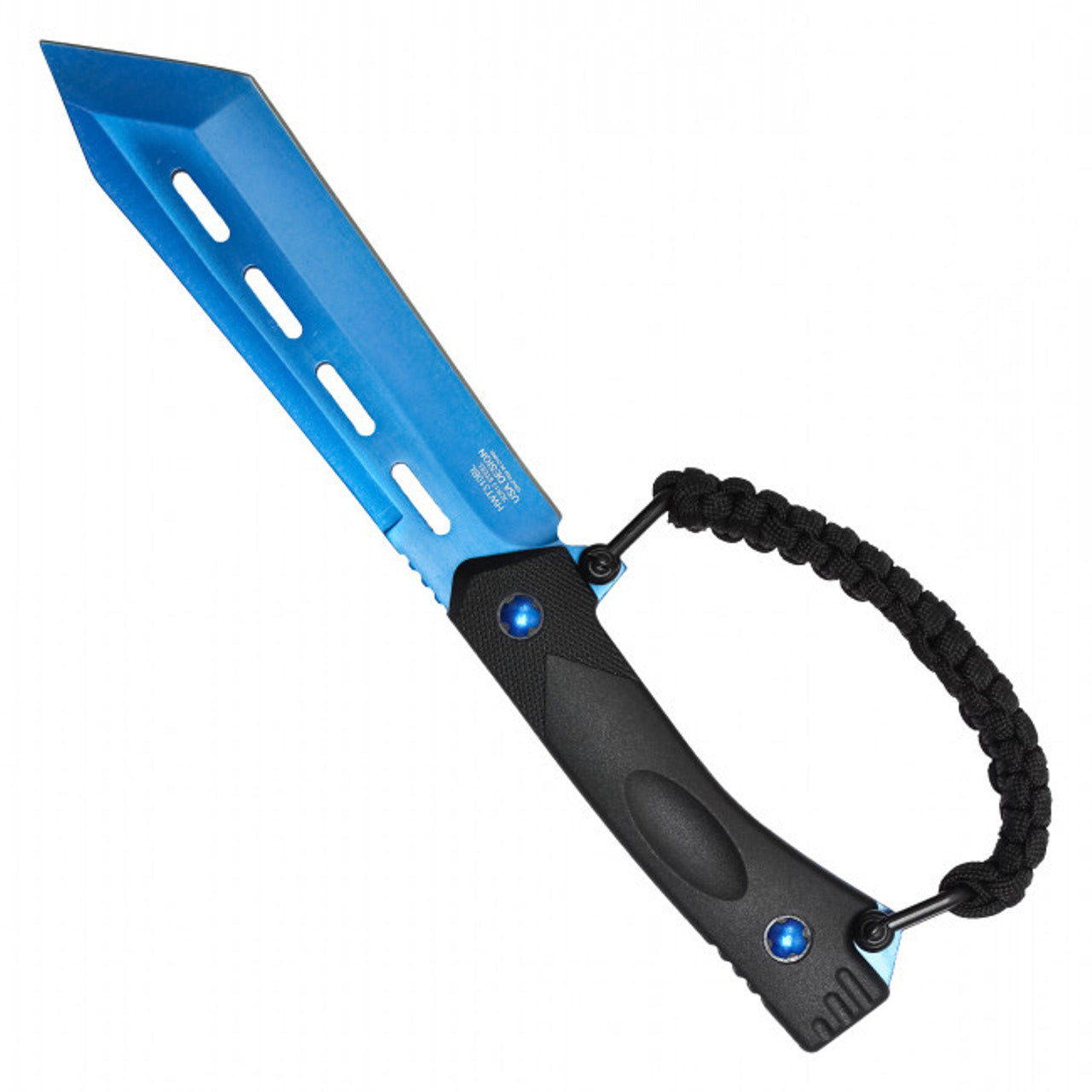 Blue Electroplated Blade Knife | 10.5" Tactical Knife | Knife Plug