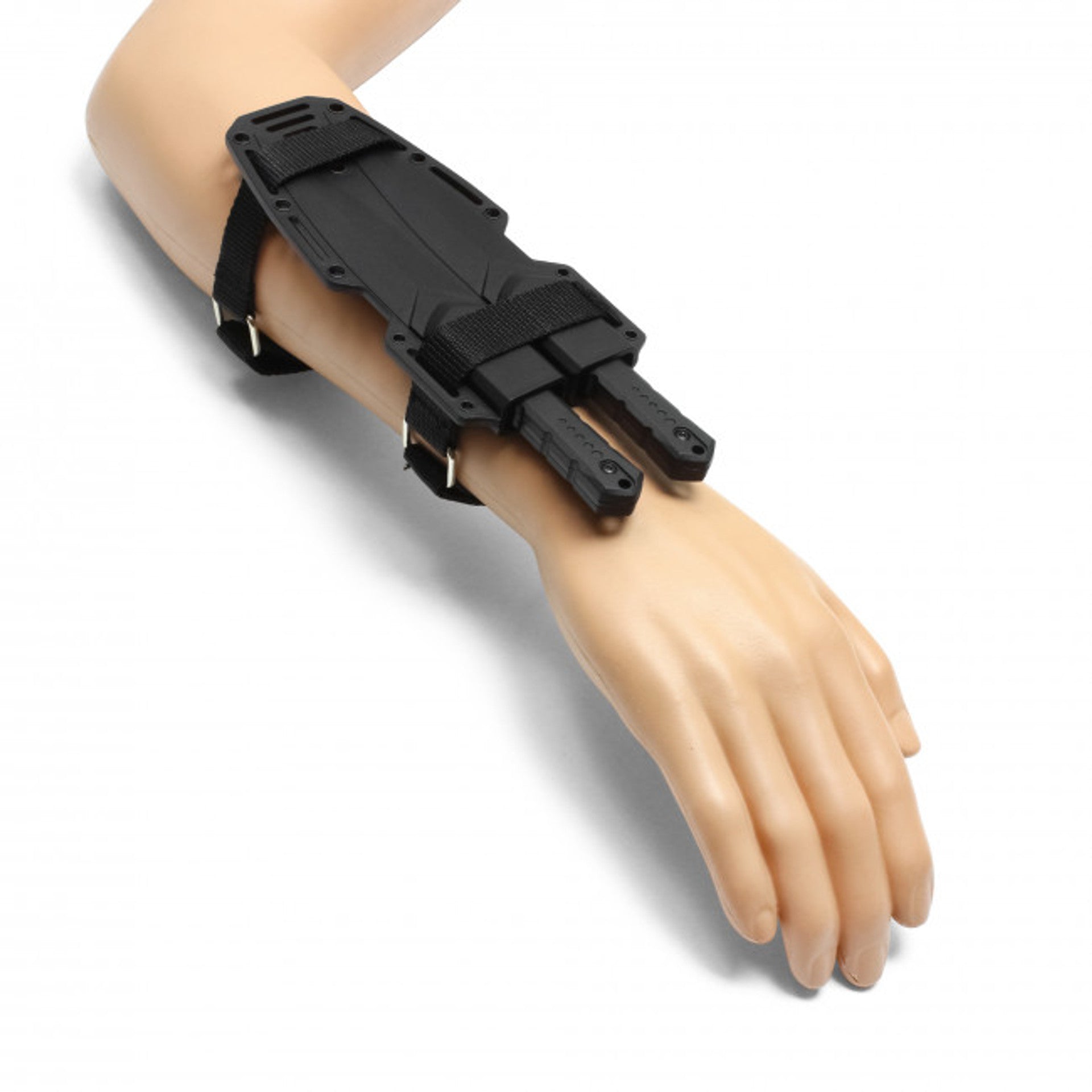 7.5" Forearm Dual Knives with Silver Steel Blades – Hard Sheath Included