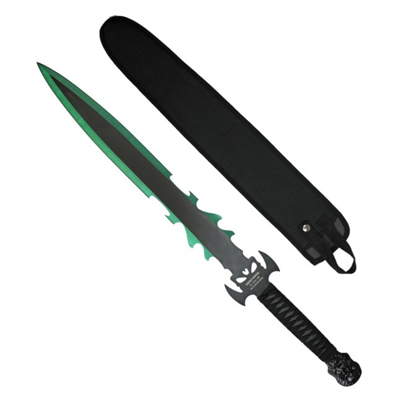 28.25" Green Ninja Machete with Two-Tone Blade