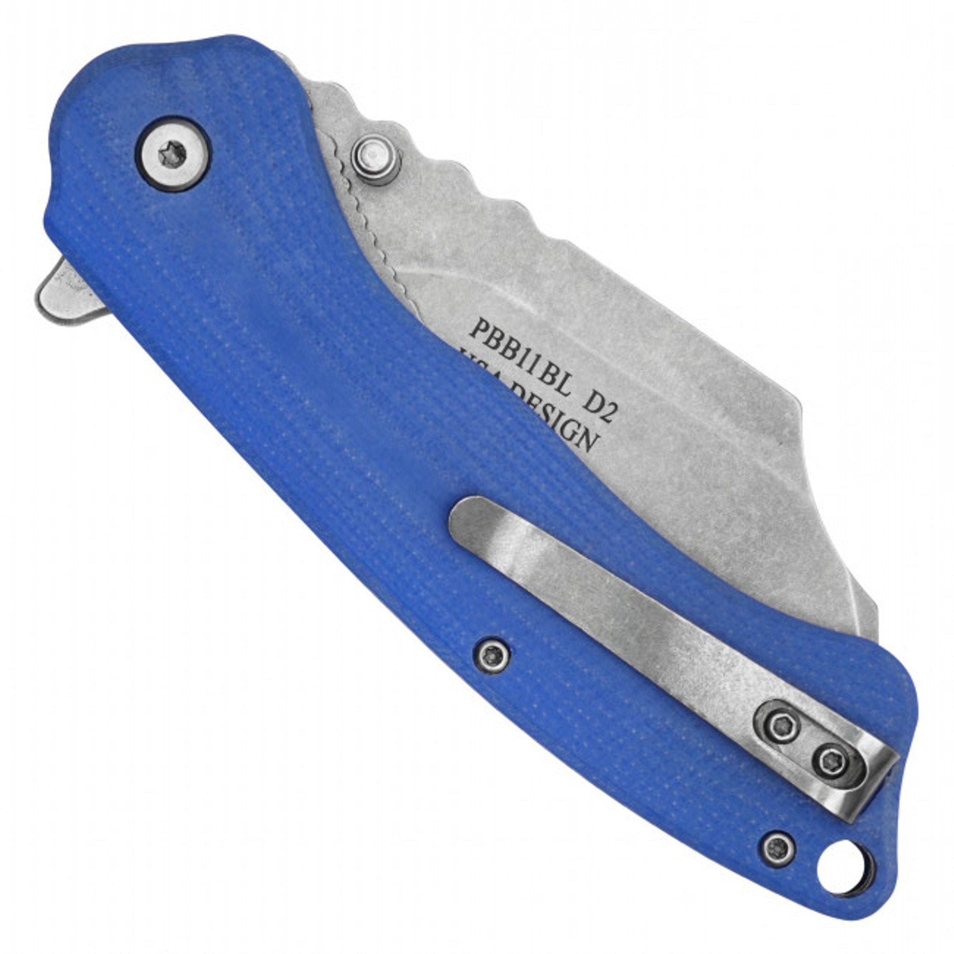 8" Blue D2 Cleaver Pocket Knife