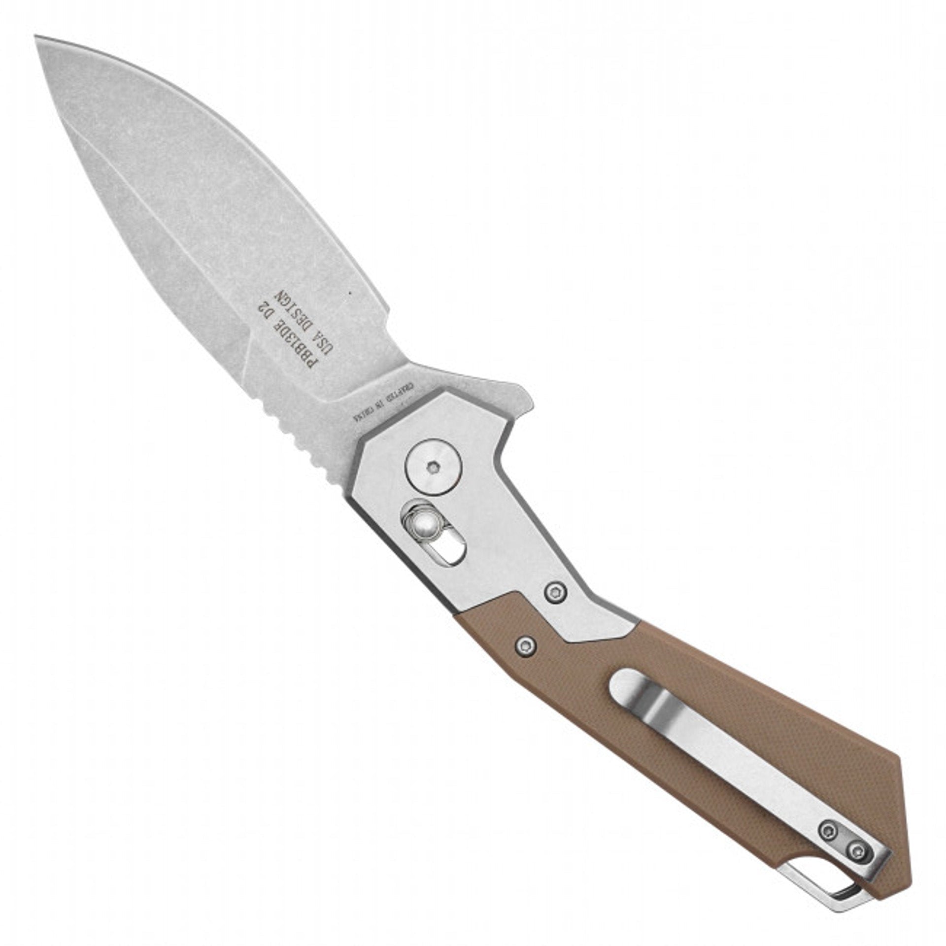 8.5" Tan D2 Pocket Knife