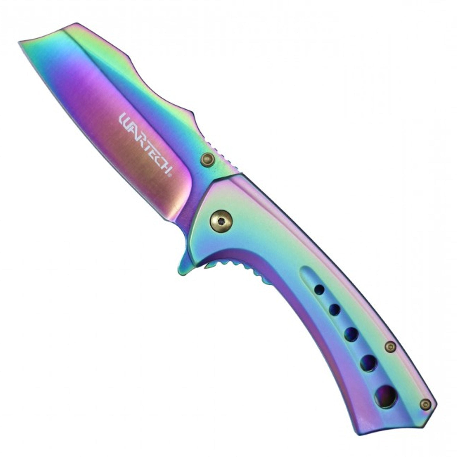 7 3/4" Assisted Open Ball Bearing Pocket Knife - Rainbow