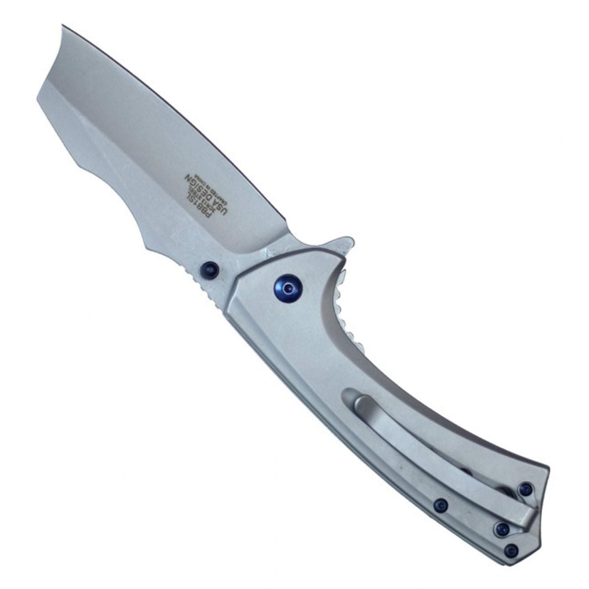 7 3/4" Assisted Open Ball Bearing Pocket Knife - Silver