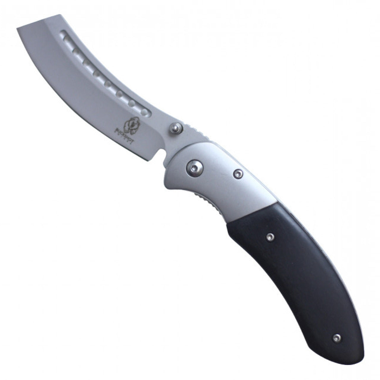 Buckshot Knives PBK219BK Spring Assisted Cleaver Pocket Knife – 8” Overall