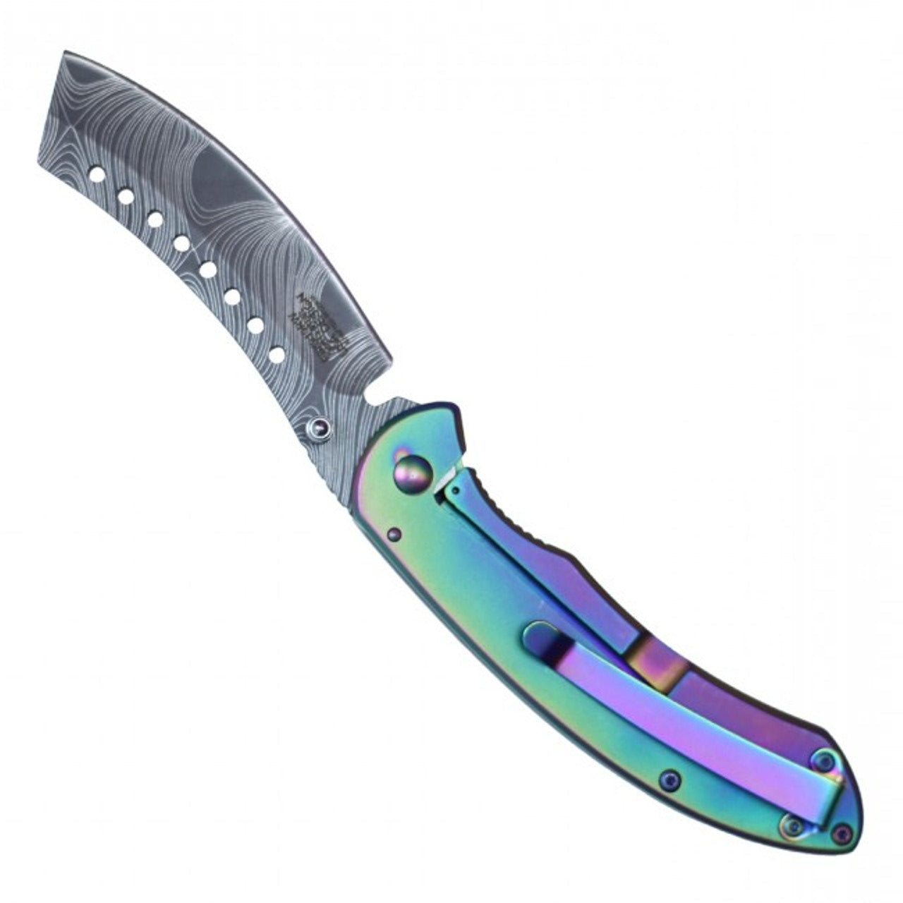 Buckshot Knives Thumb Open Spring Assisted Cleaver Classic Pocket Knife
