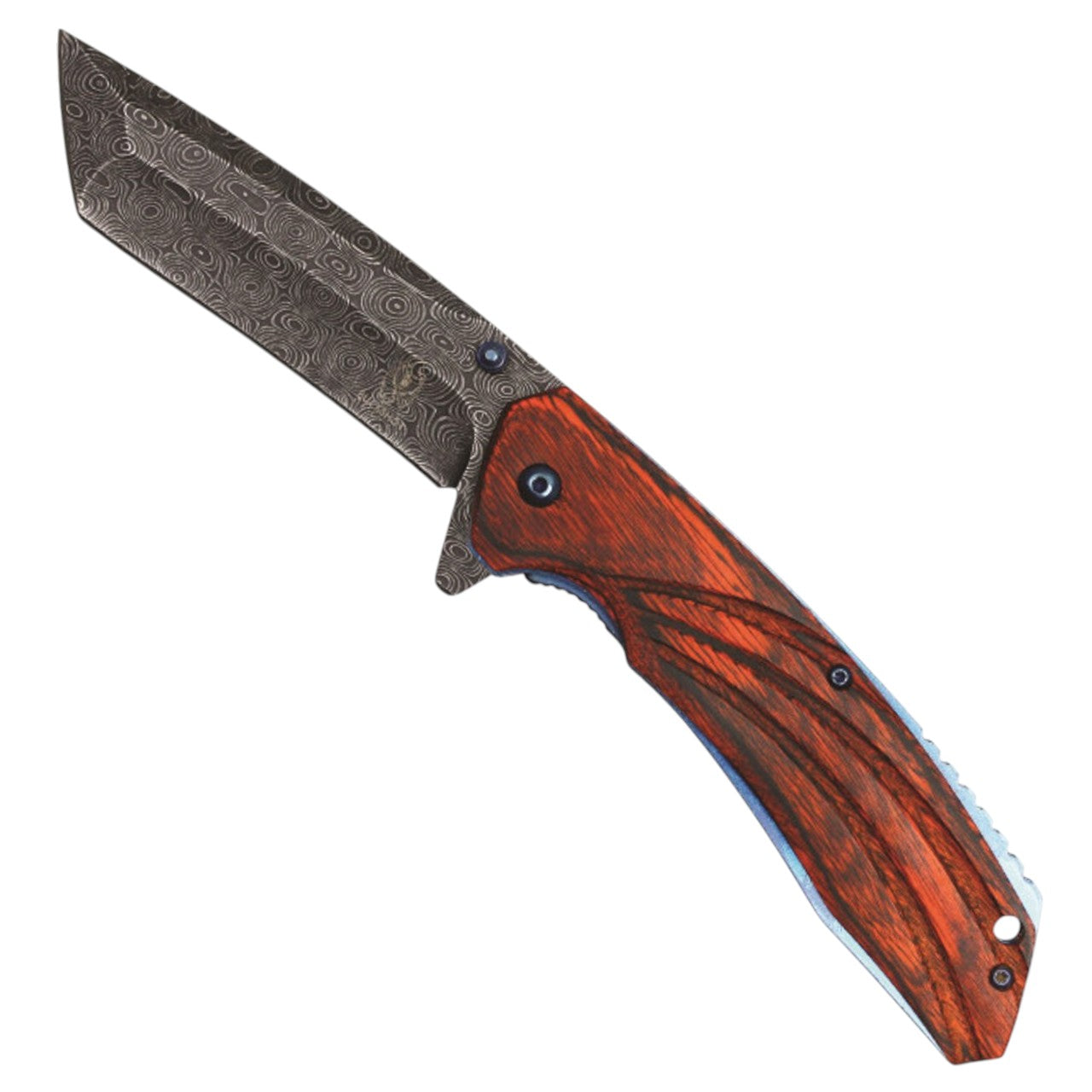 Buckshot Knives Thumb Open Spring Assisted Tanto Cleaver Pocket Knife