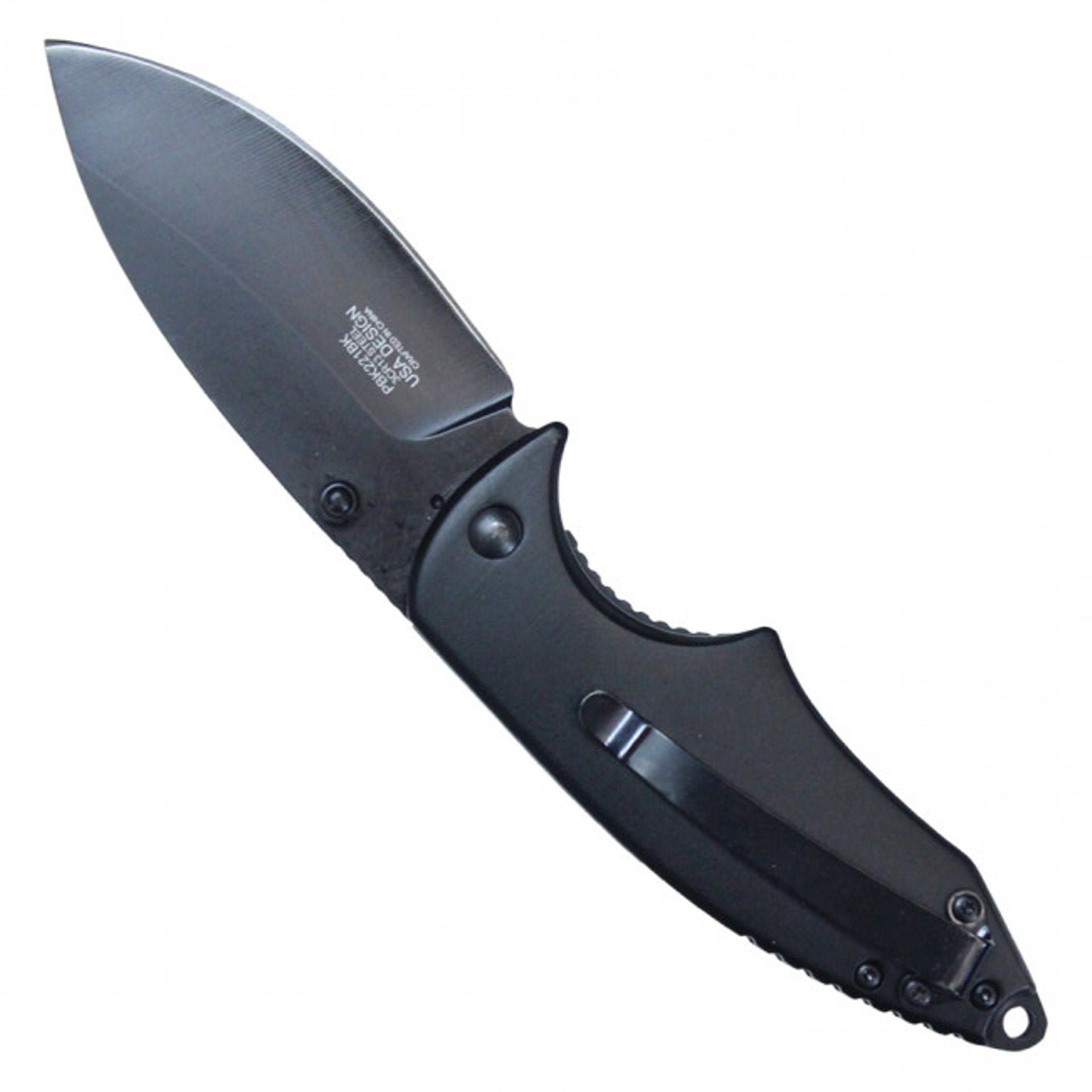 7.75" Assisted Open Pocket Knife - Black Skull Feathers