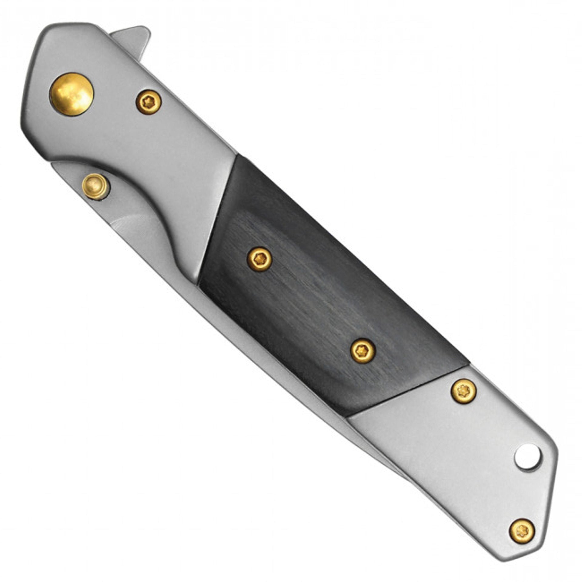 8” Black Wood Handle Pocket Knife